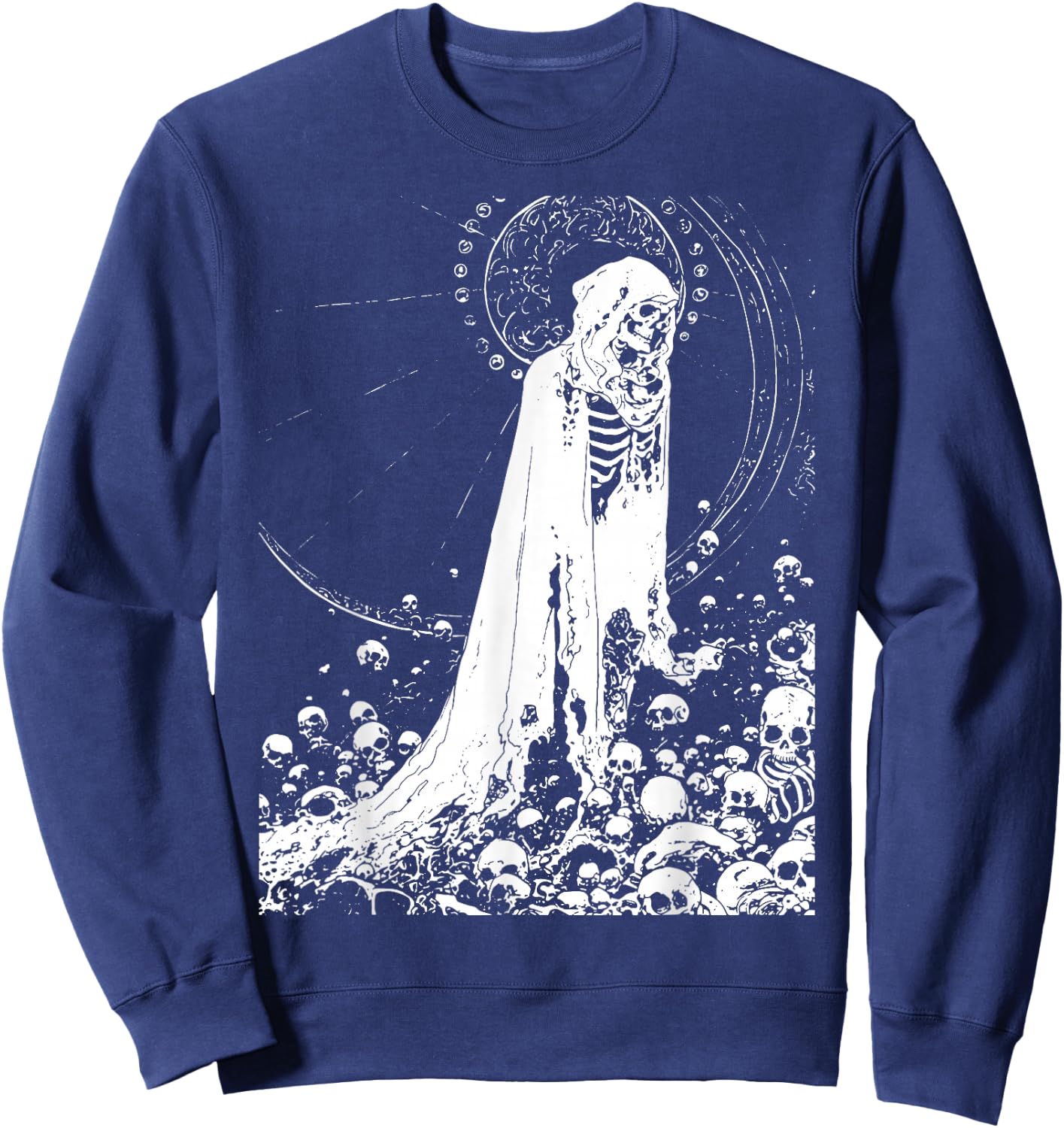 Skull Doom Metal Black Metal Gothic Grunge Occult Satanic , black Sweatshirt - Sweatshirt | Navy