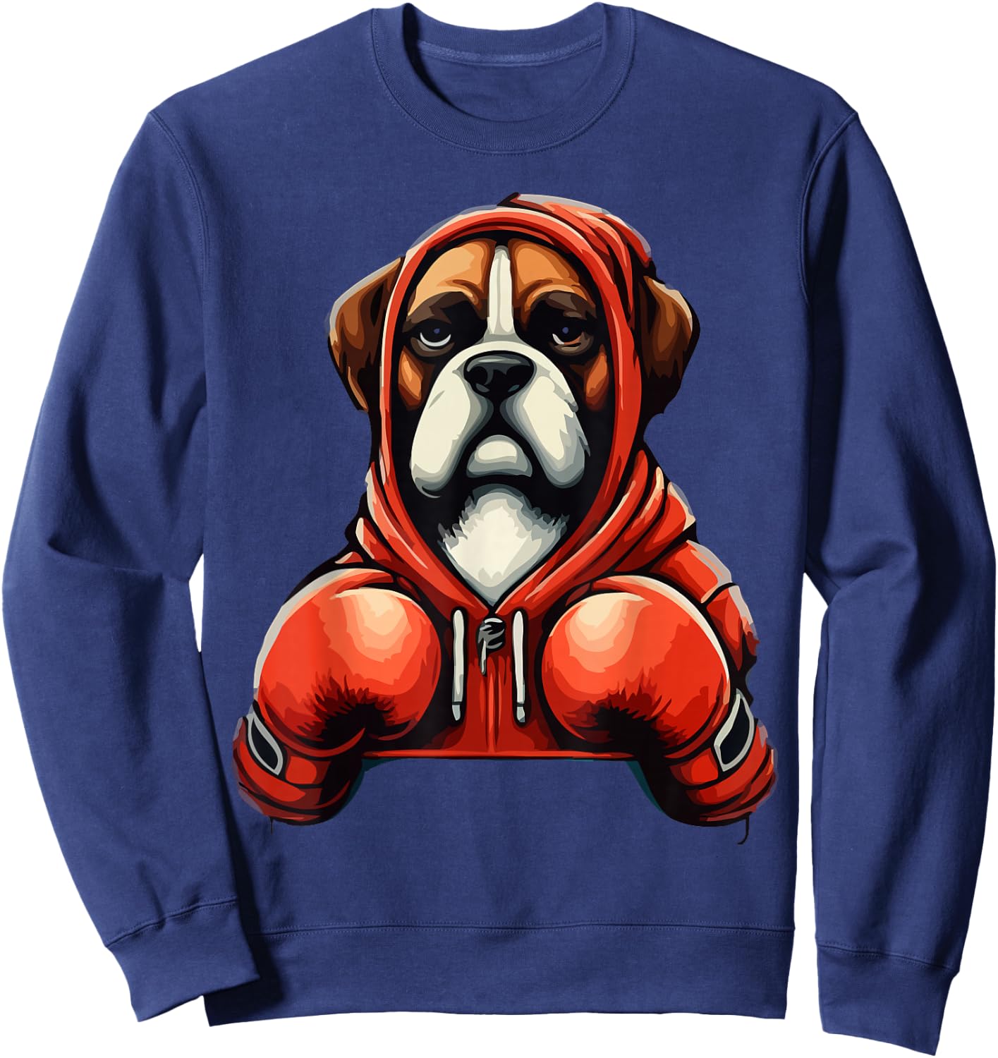 Funny Kickboxing or Boxing Boxer Dog Sweatshirt - Sweatshirt | Navy
