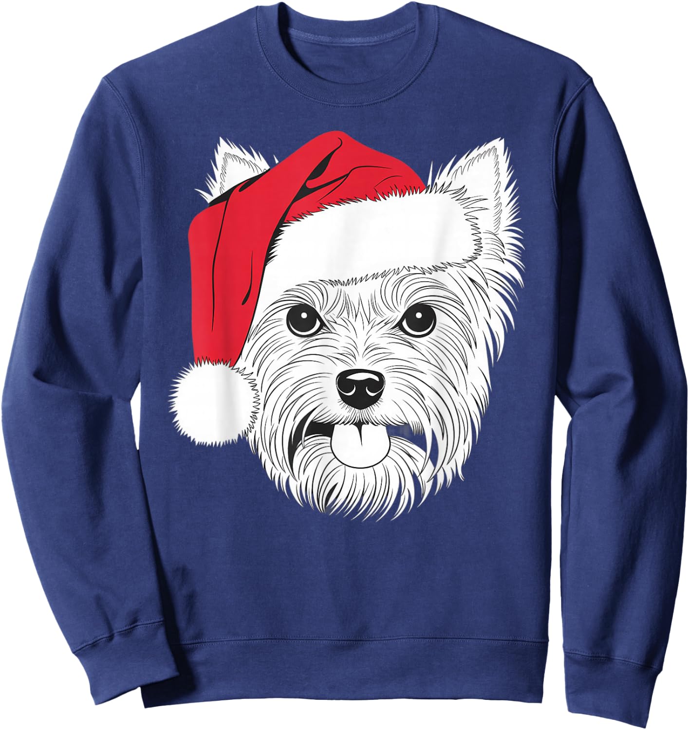 Joyful Yorkie Santa Dog on Yorkshire Terrier Christmas Women Kids Sweatshirt - Sweatshirt | Navy