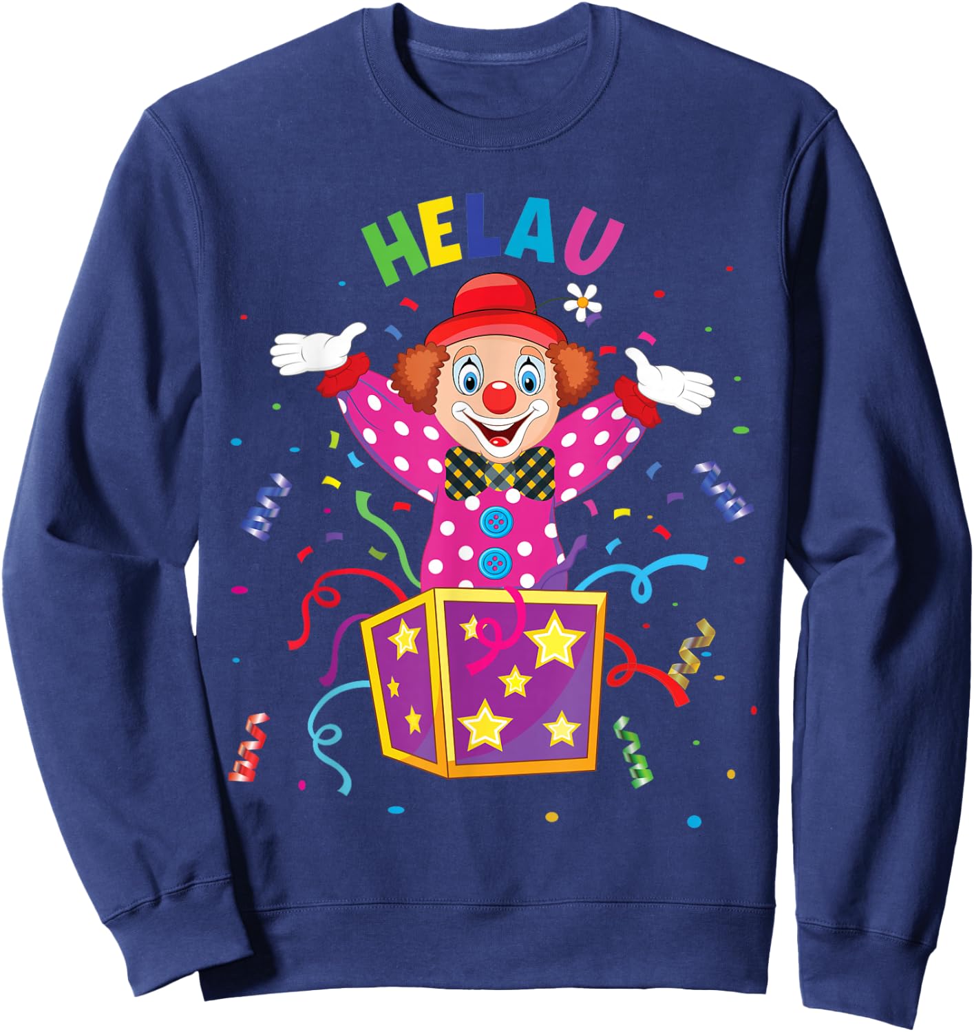 Funny Carnival Clown in Box Costume Children's Fancy Dress , black Sweatshirt - Sweatshirt | Navy