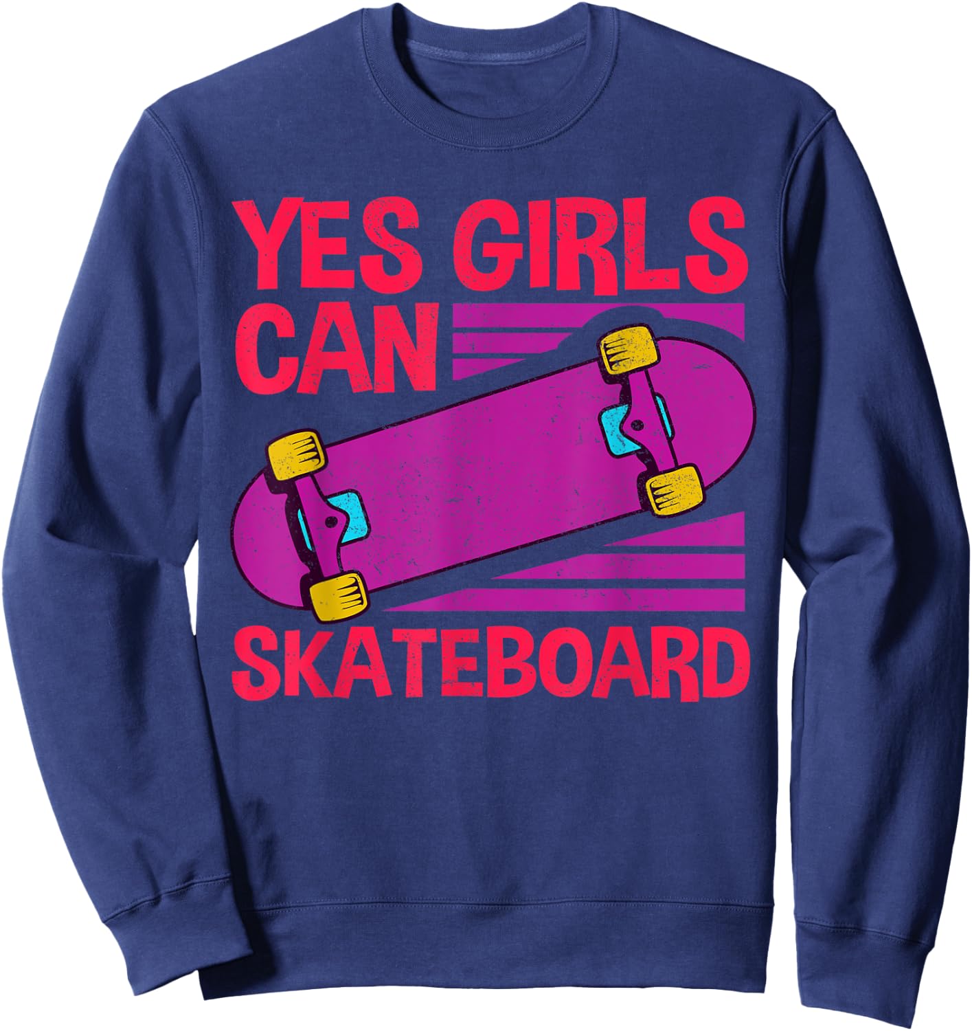 Funny Girls Skateboard Gift Kids Cool Skateboarder Skate Sweatshirt - Sweatshirt | Navy