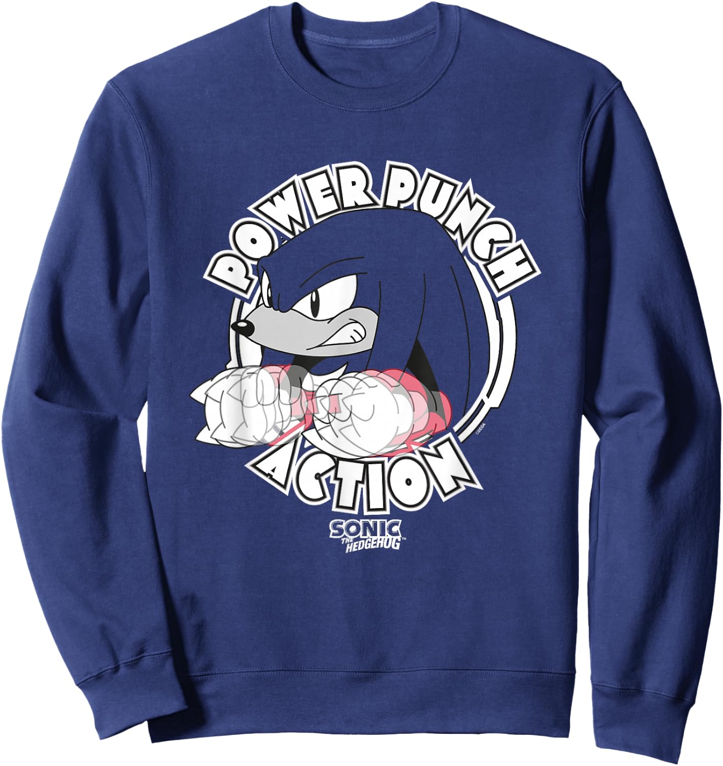 Sonic The Hedgehog Power Punch Action Knuckles Sweatshirt - Sweatshirt | Navy