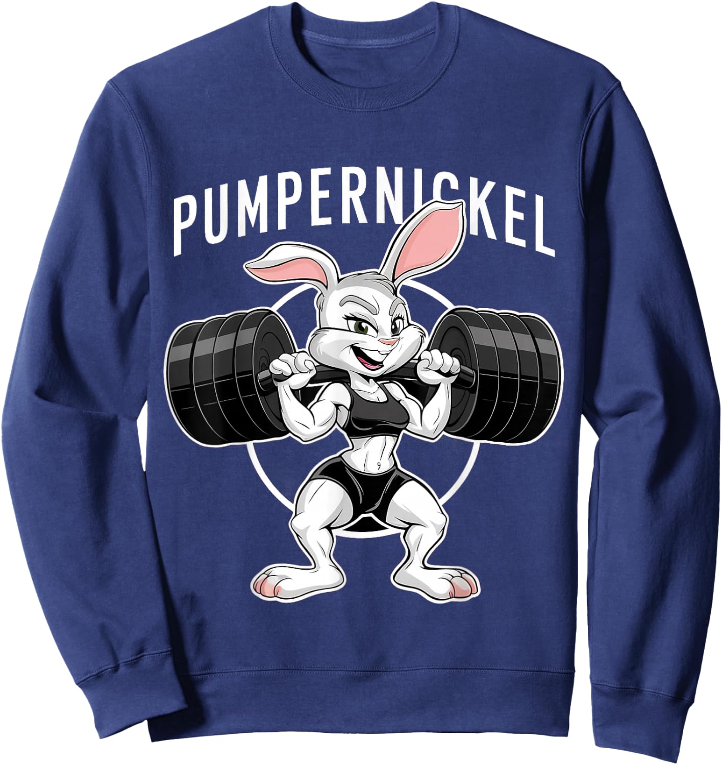 Lustiges Pumpernickel Kaninchen Fitness Sport Bodybuilding Gym Sweatshirt - Sweatshirt | Navy