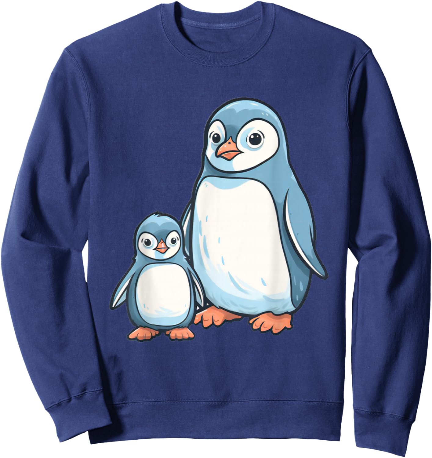 Mom and Baby Penguin Cute Mother's Day Sweatshirt - Sweatshirt | Navy