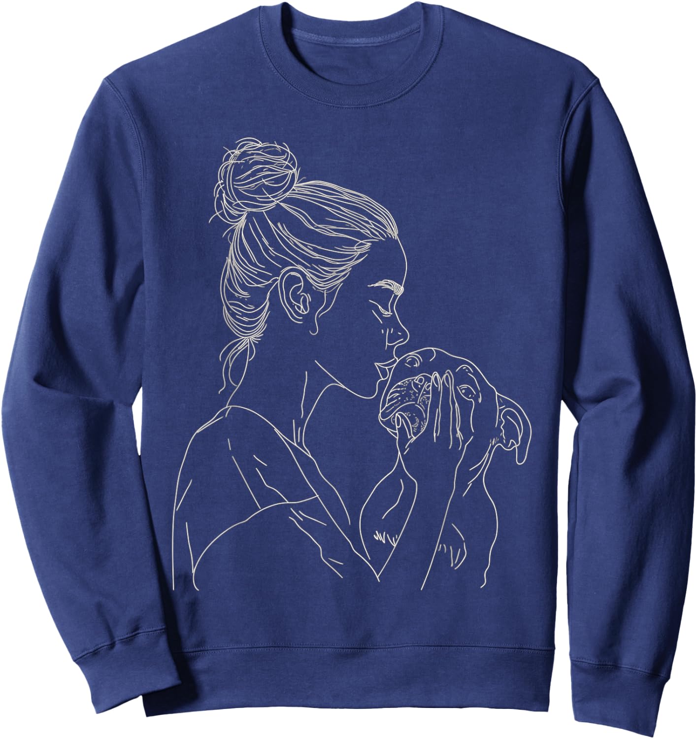 Staffordshire Bull Terrier Mom Dog Art Mother's Day Sweatshirt - Sweatshirt | Navy