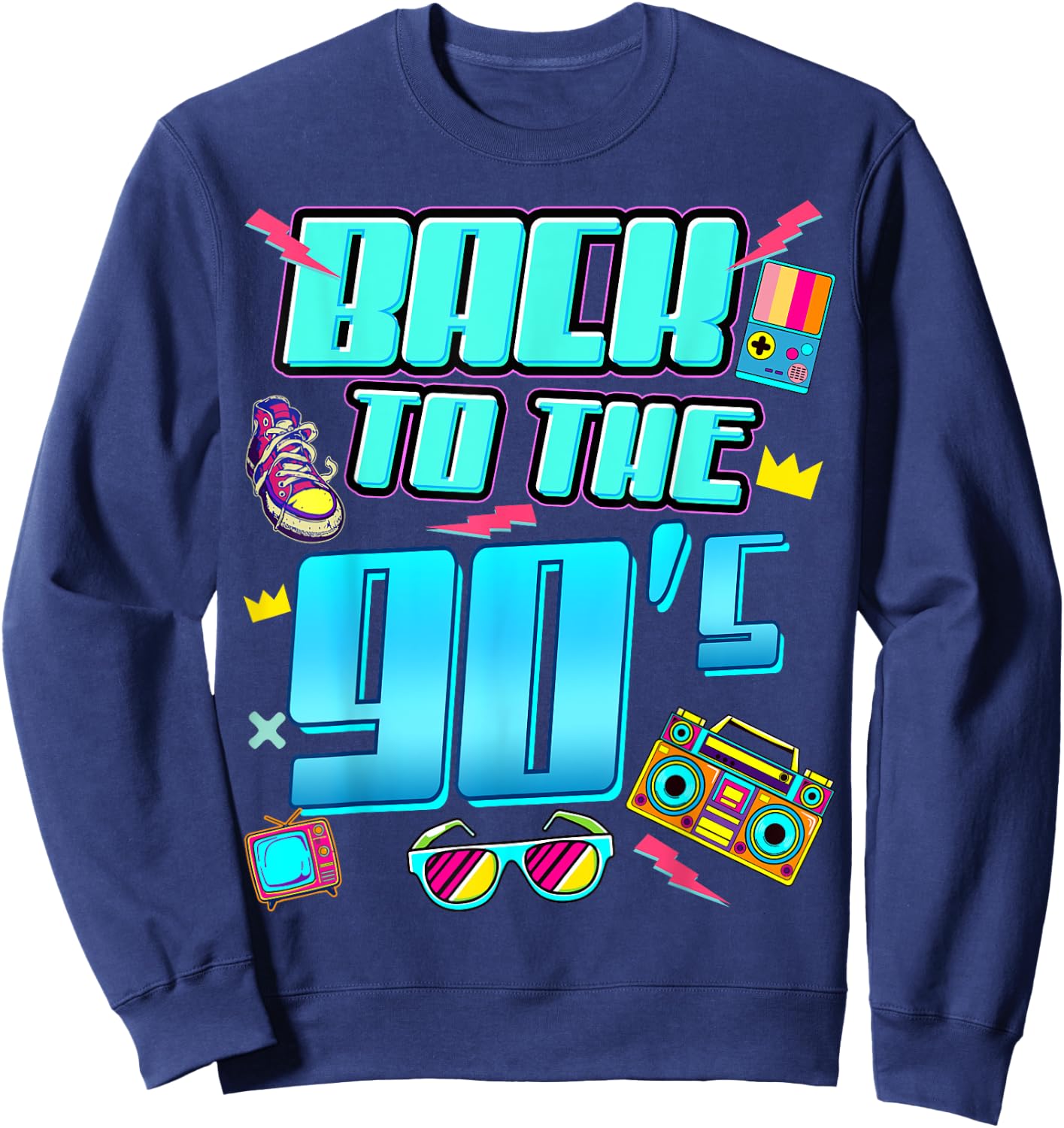 90er Jahre Outfit Damen Herren Back to The 90s Retro Party Sweatshirt - Sweatshirt | Navy