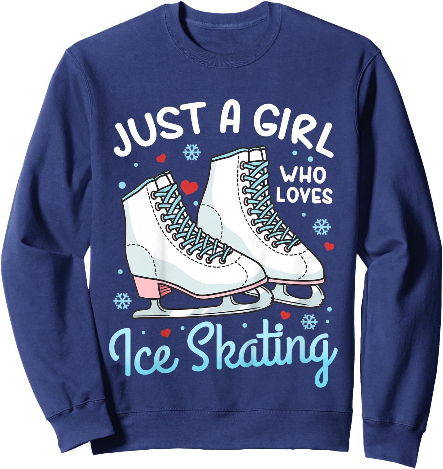 Kids Ice Skating Figure Skating Just a Girl Who Loves Ice Skating Sweatshirt - Sweatshirt | Navy