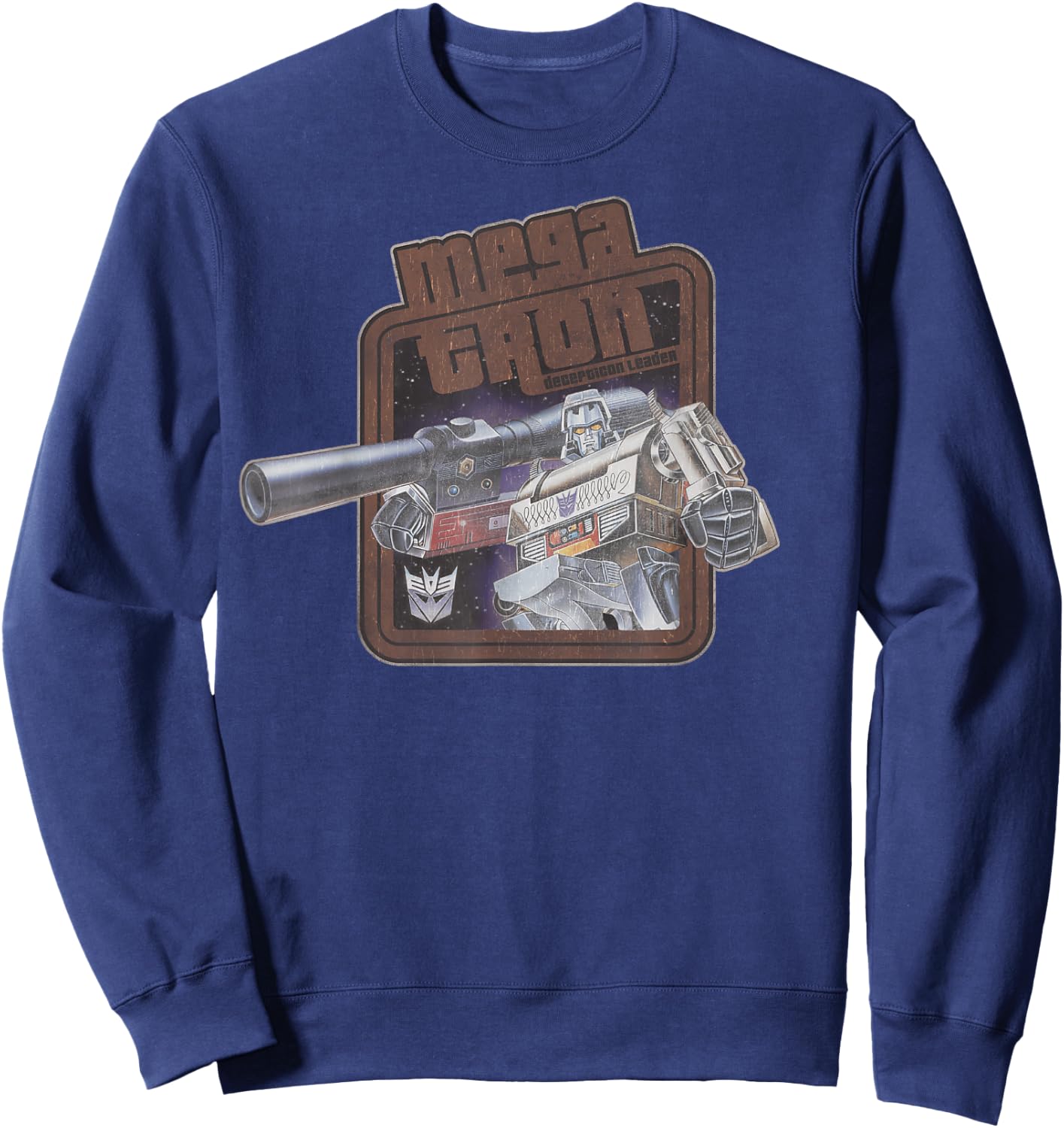 Transformers Megatron Decepticon Leader Retro Logo Sweatshirt - Sweatshirt | Navy