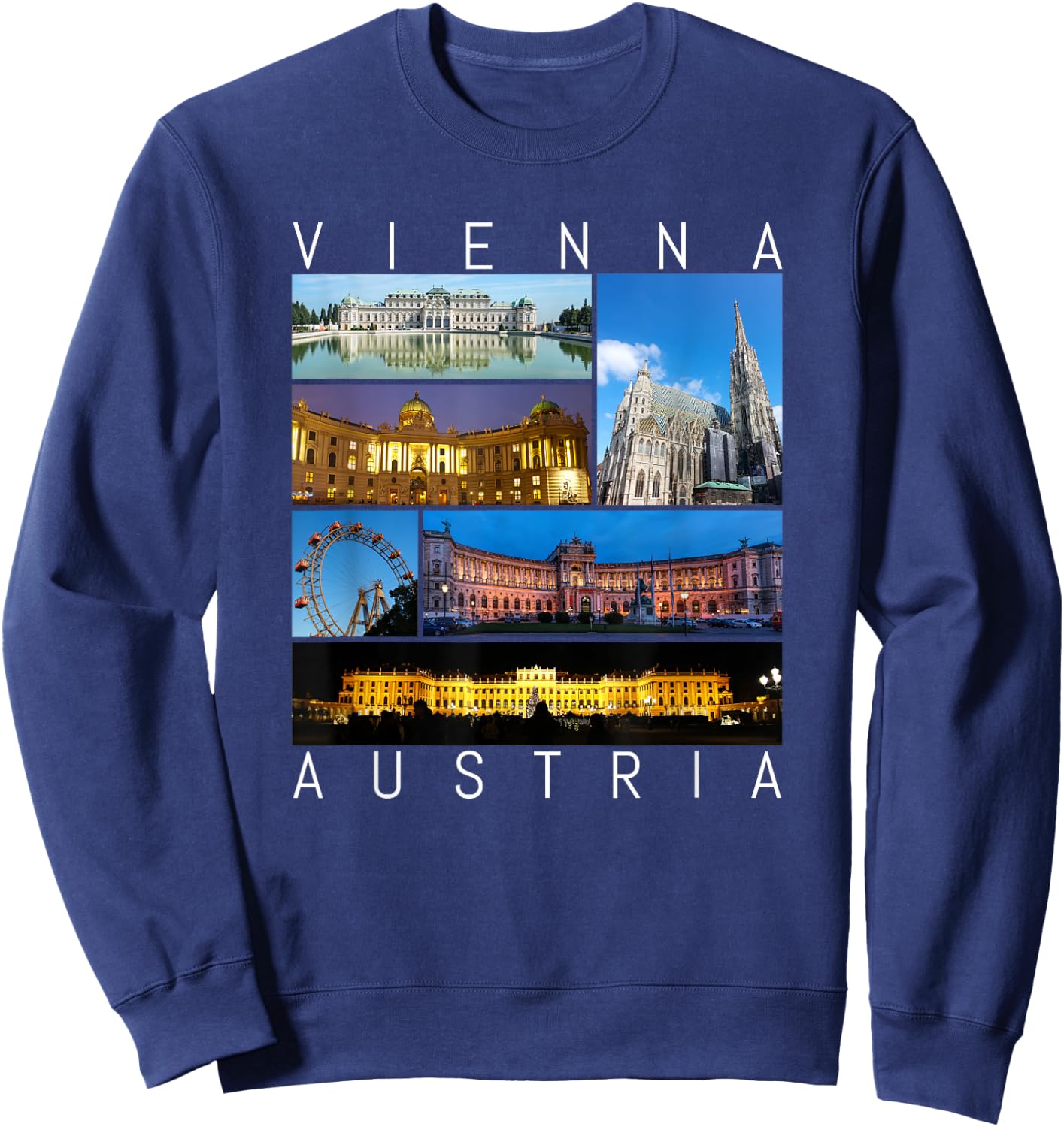 Vienna Austria famous sights gallery Souvenir Sweatshirt - Sweatshirt | Navy
