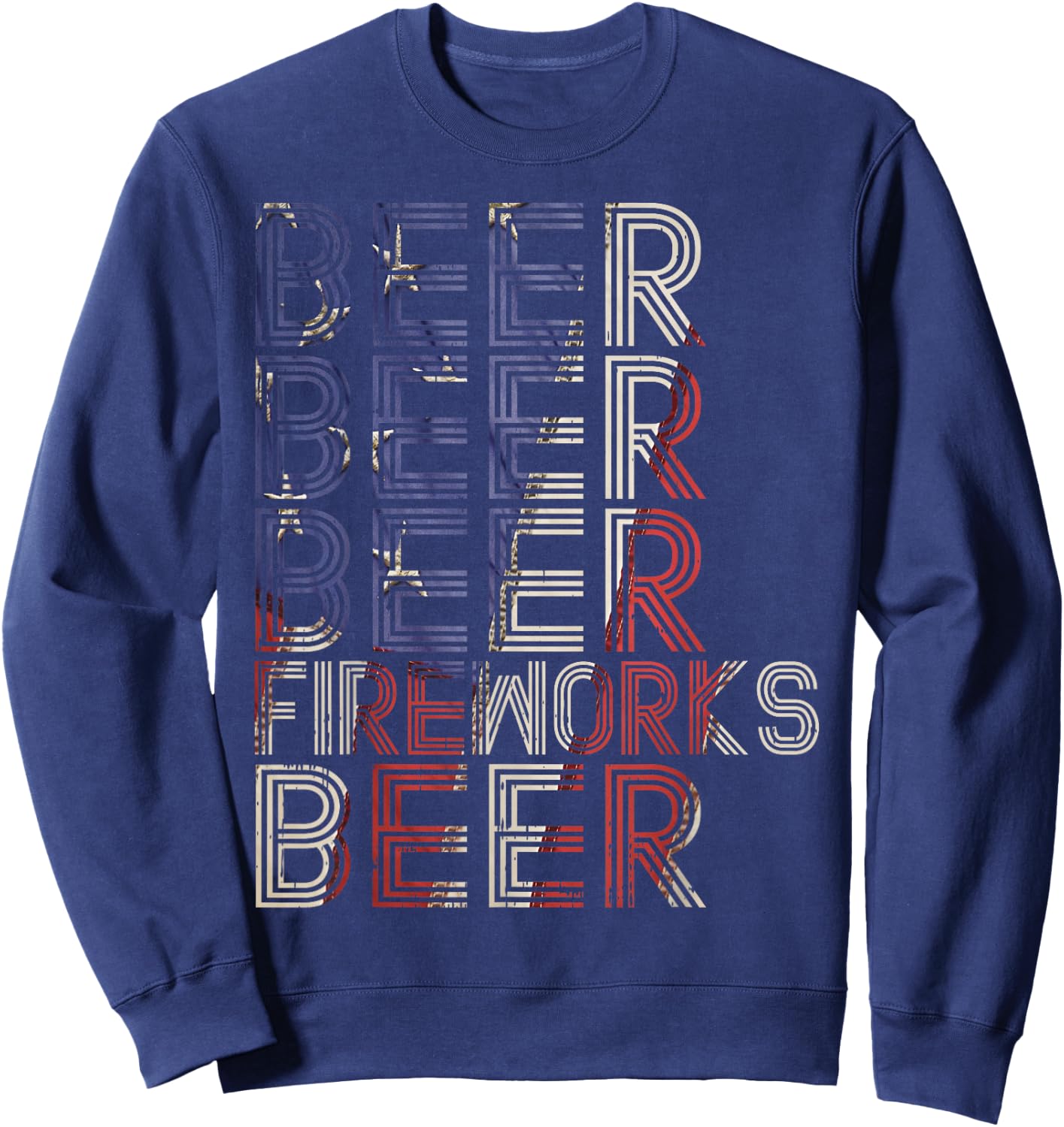 Beer Fireworks Retro 4th Of July Party Parade Drinking Team Women Men Sweatshirt - Sweatshirt | Navy