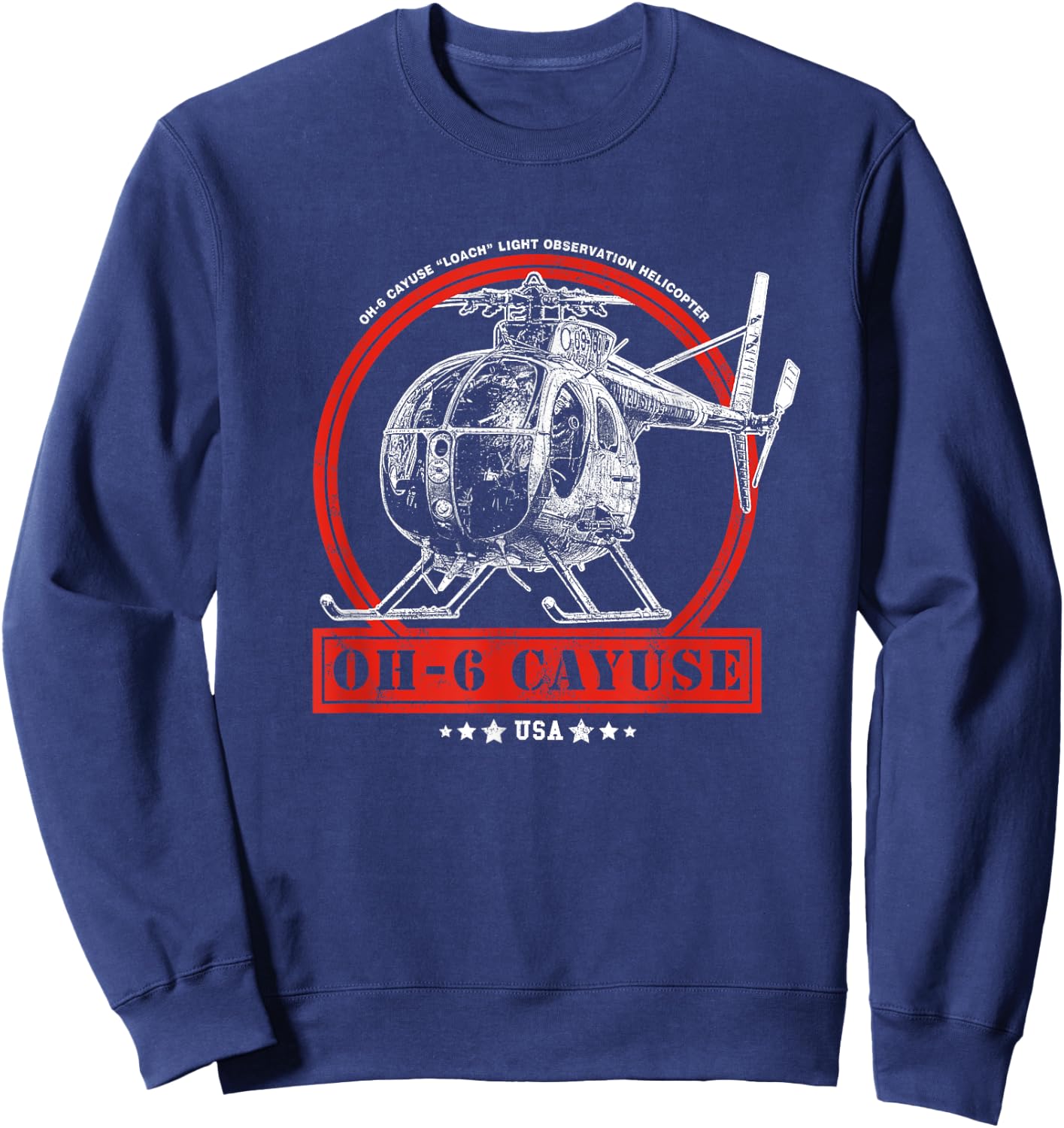 OH-6 "Loach" Cayuse Helicopter Sweatshirt - Sweatshirt | Navy