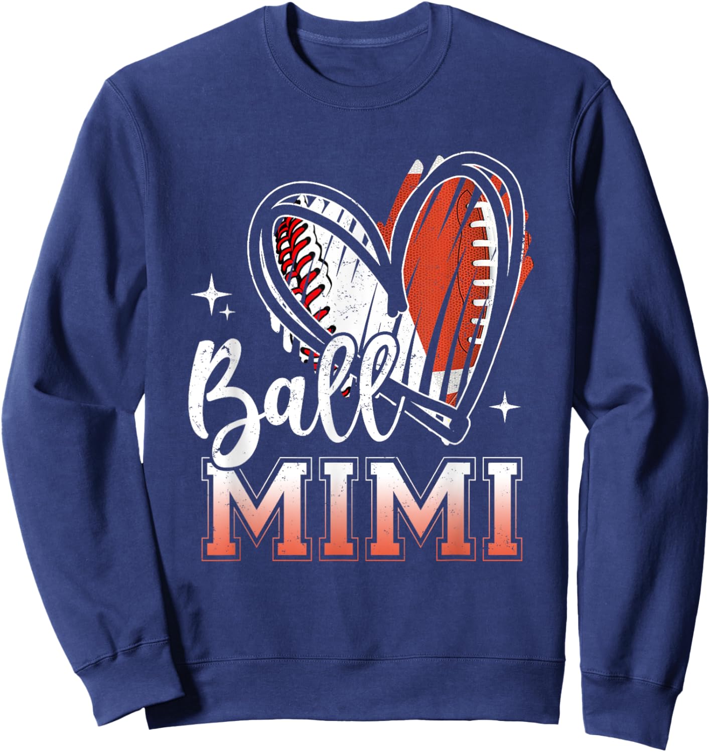 Ball Mimi Baseball Football Grandma Mothers Day Sweatshirt - Sweatshirt | Navy