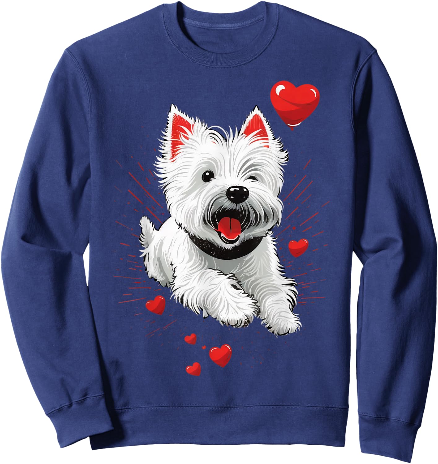 Westie Love Heart on West Highland White Terrier Lover Sweatshirt - Sweatshirt | Navy