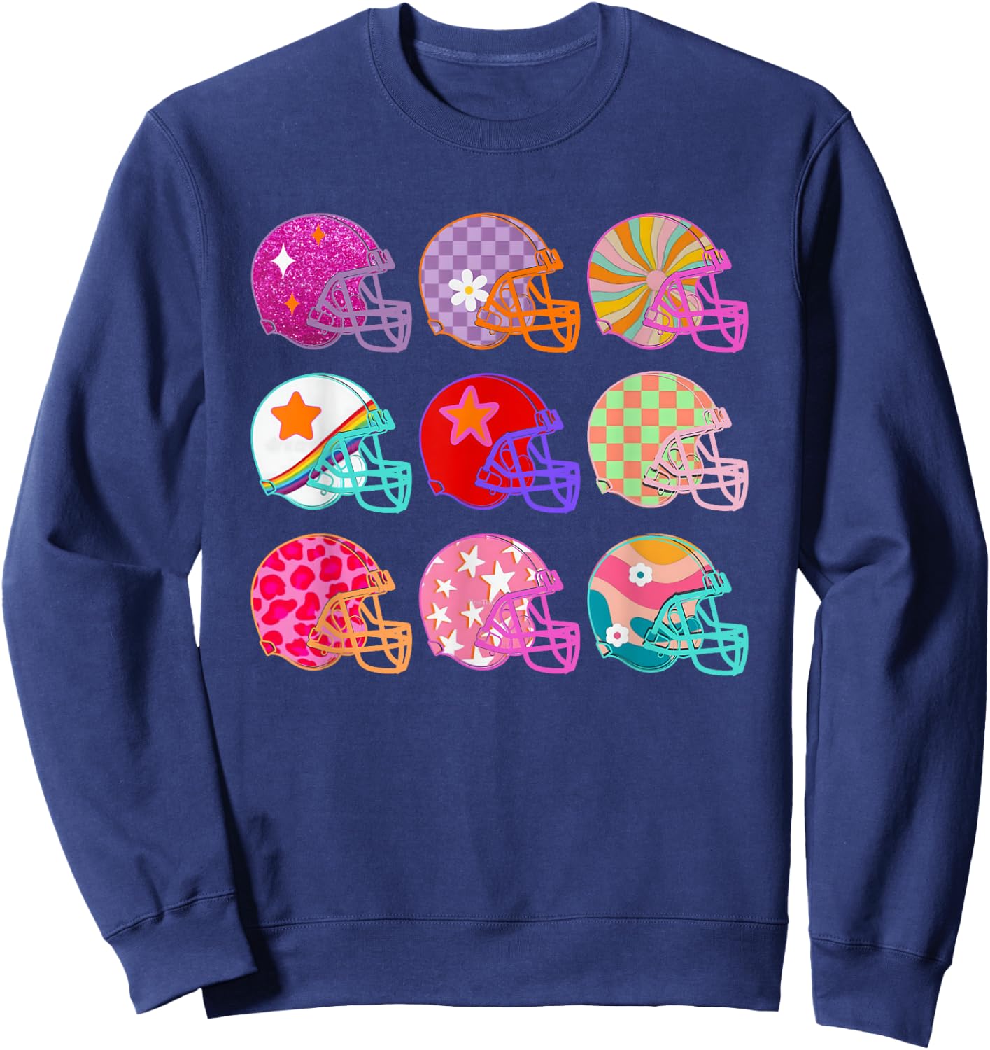 Football Hat Colorful Football For Football Players Sweatshirt - Sweatshirt | Navy