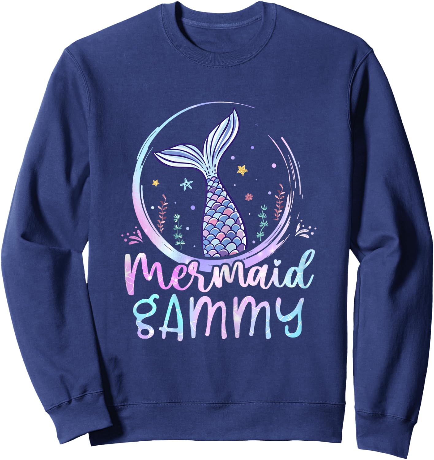 Mermaid Gammy Birthday Mermaid Girl Beach Mermaid Tail Sweatshirt - Sweatshirt | Navy