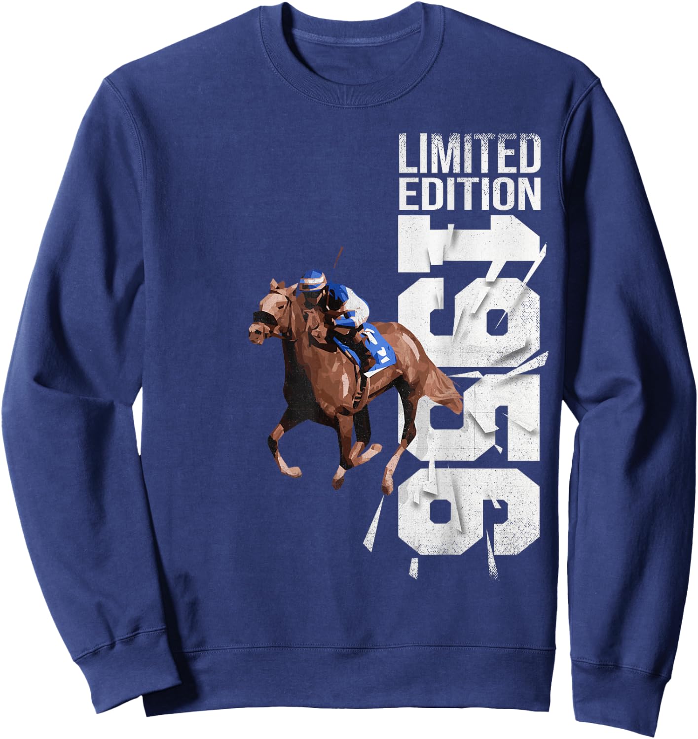 Jockey-Cheval-Course Vintage 1956 Anniversaire Cheval Sweatshirt - Sweatshirt | Navy