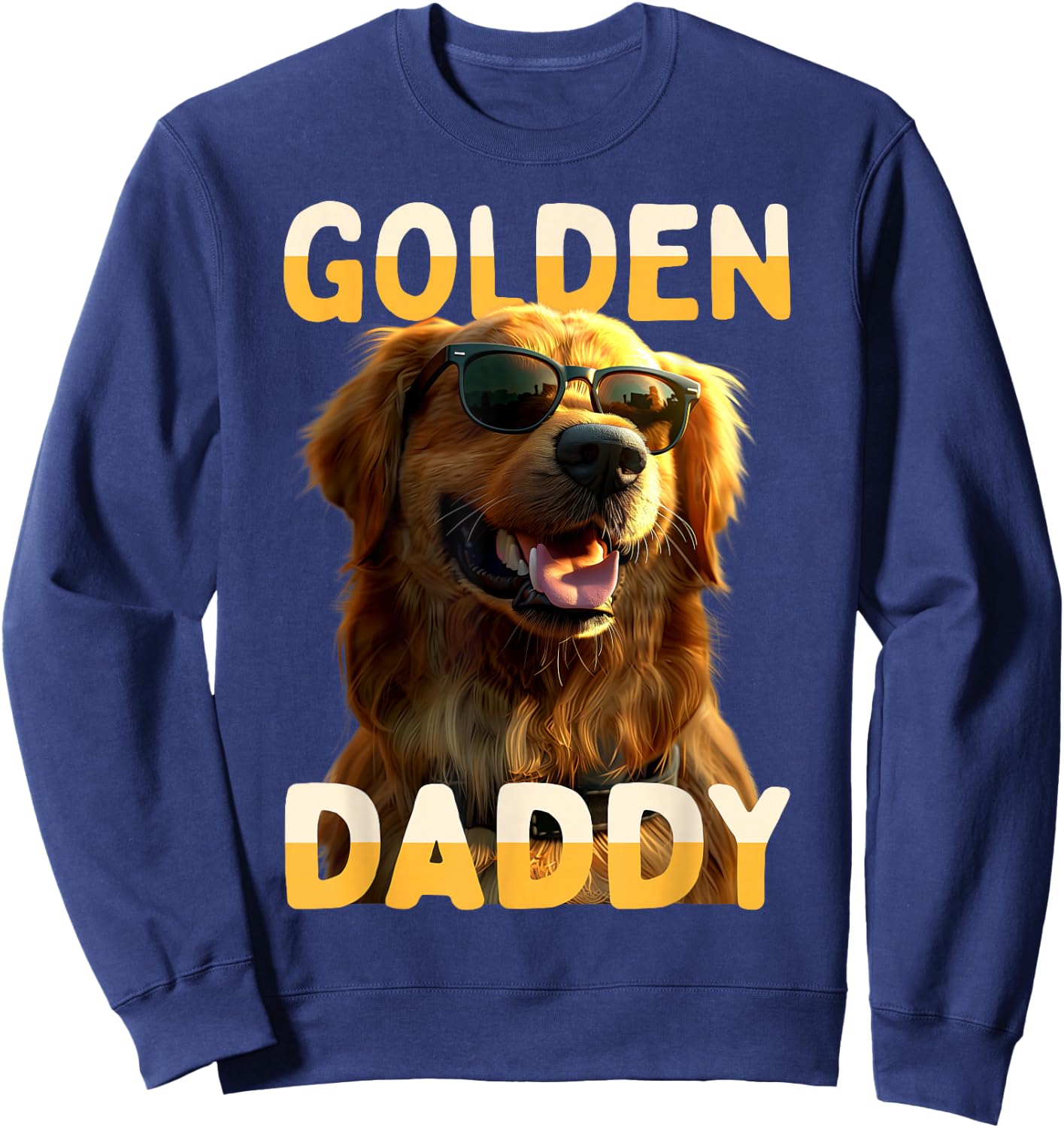 Golden Daddy Dad Father's Day Dad Golden Retriever Dad Sweatshirt - Sweatshirt | Navy