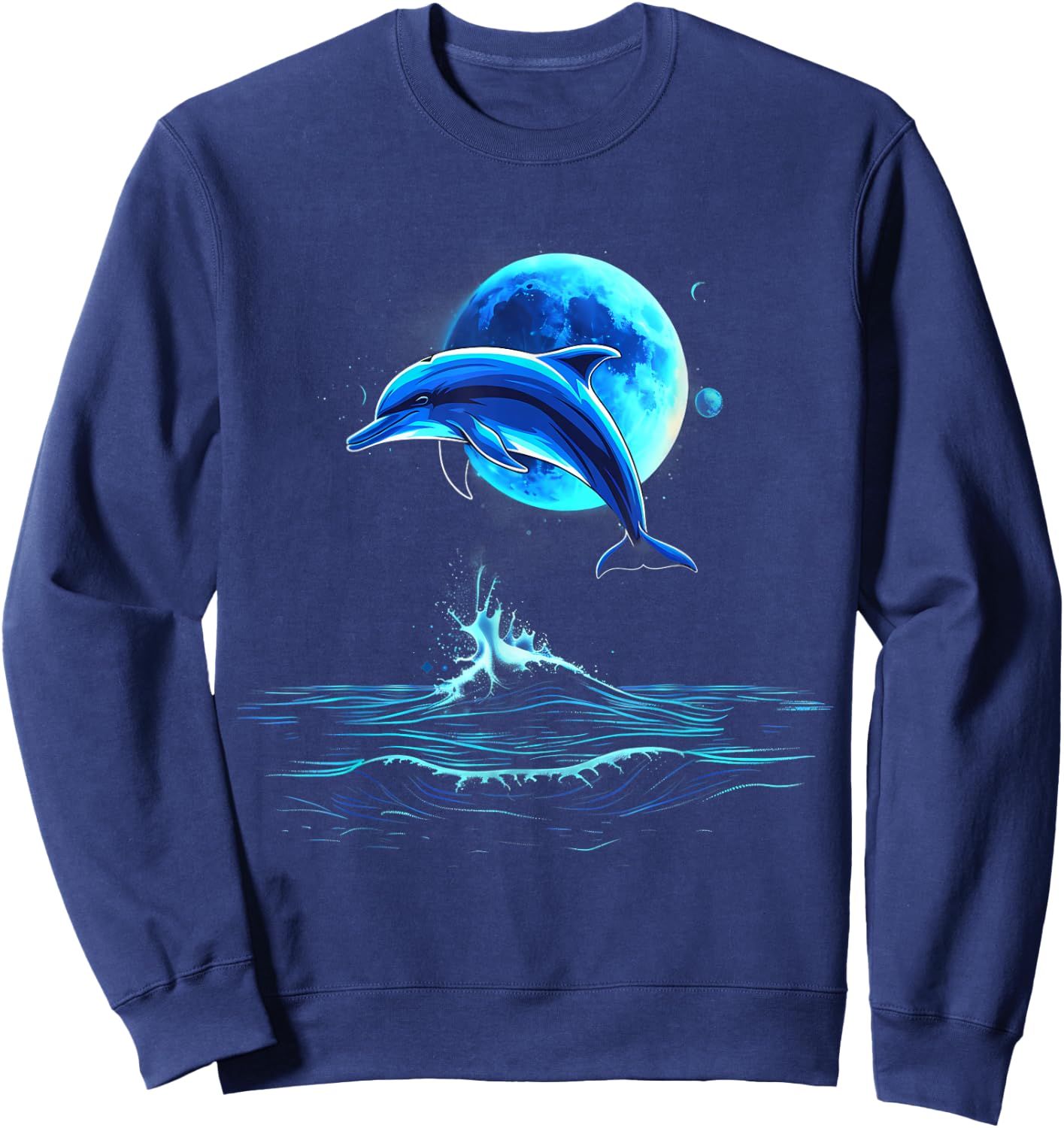 Delfin Ozean Meer Delfin Meer Ozean Tierliebhaber Kunstwerk Sweatshirt - Sweatshirt | Navy