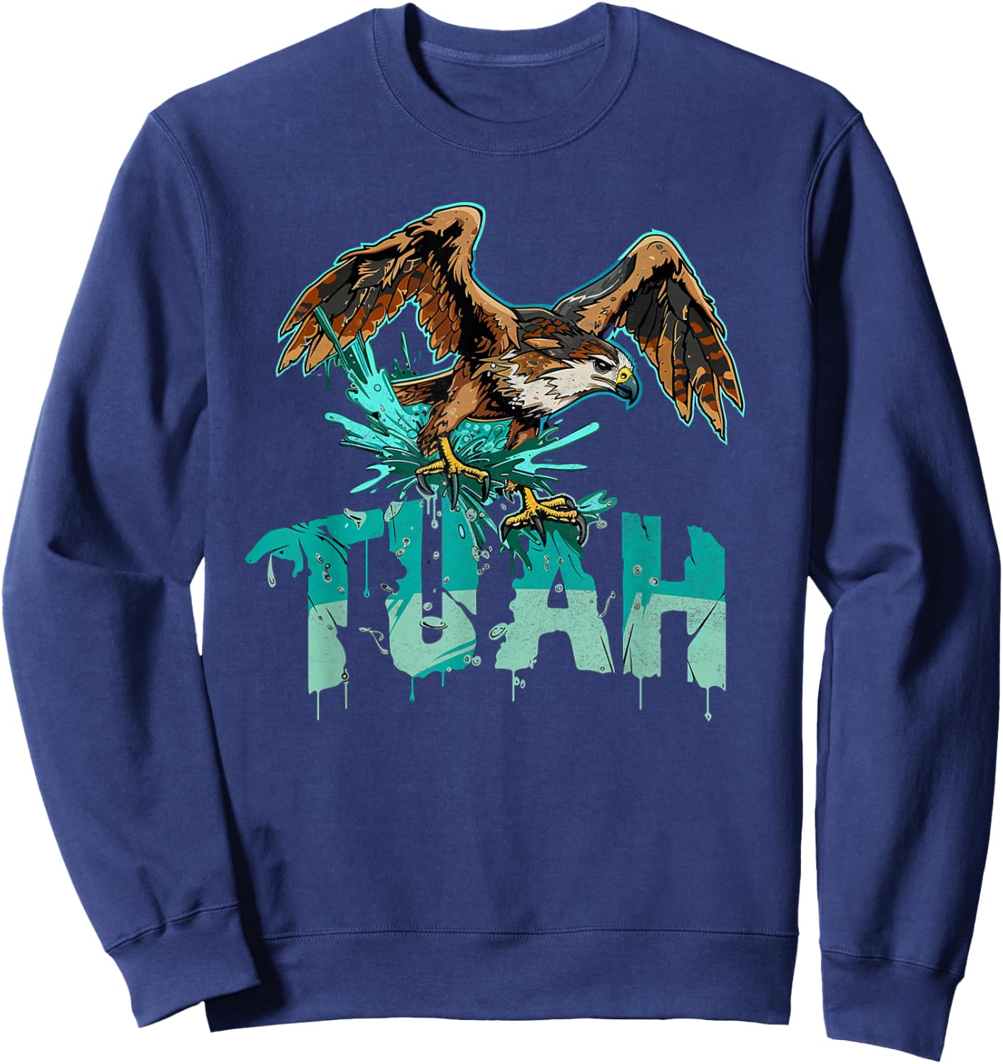 Funny Hawk Tuah Guy Spit Joke Wet That Thang Splash Down Sweatshirt - Sweatshirt | Navy