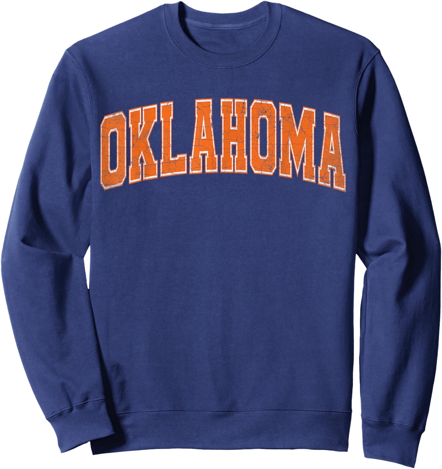Oklahoma State Retro Orange Varsity Vintage Text Sweatshirt - Sweatshirt | Navy