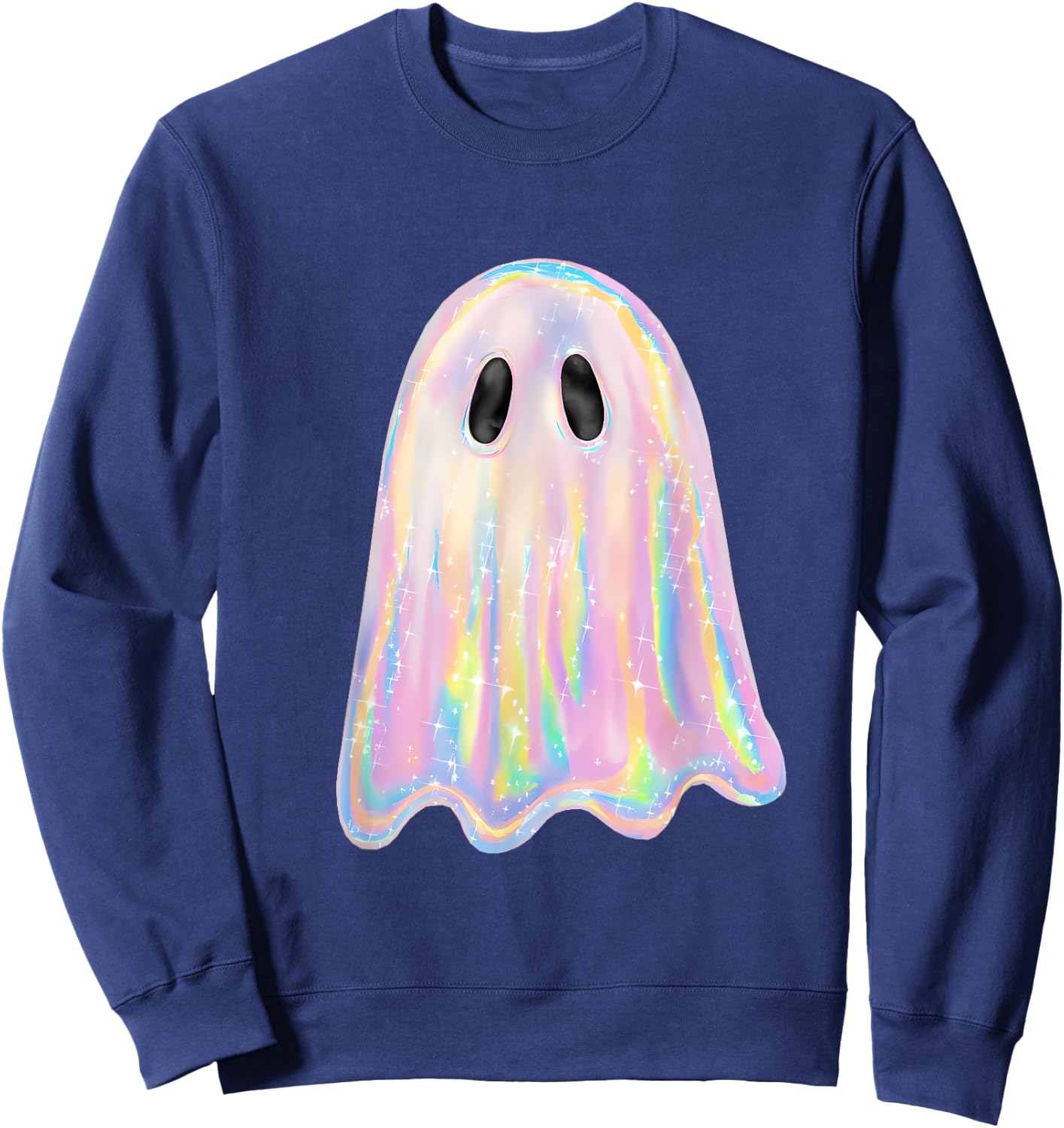Retro Disco Ghost Cute Halloween Costume Funny Graphic Sweatshirt - Sweatshirt | Navy