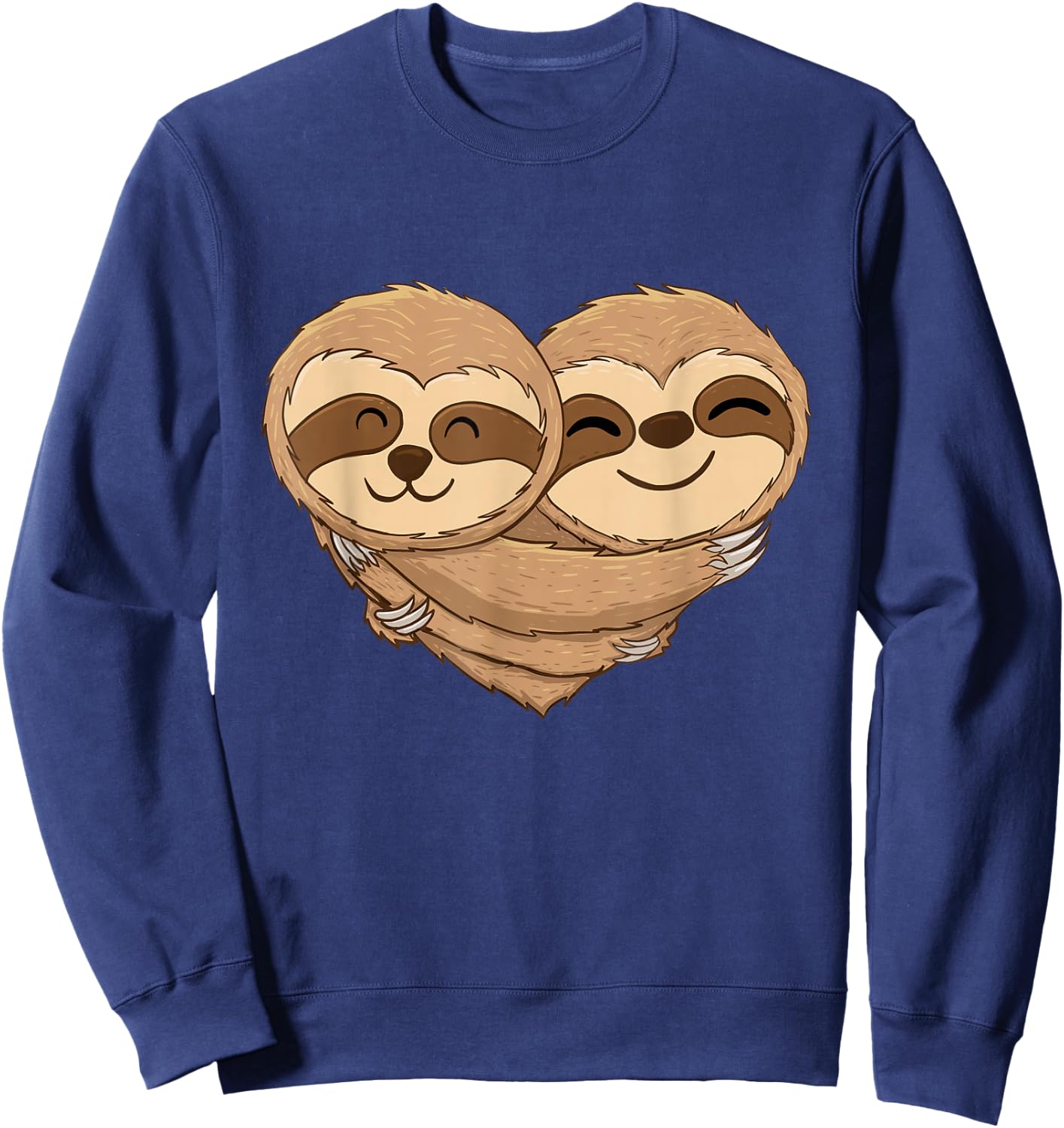 Sloth Couple - Lover Valentines Heart Wildlife Zookeeper Sweatshirt - Sweatshirt | Navy