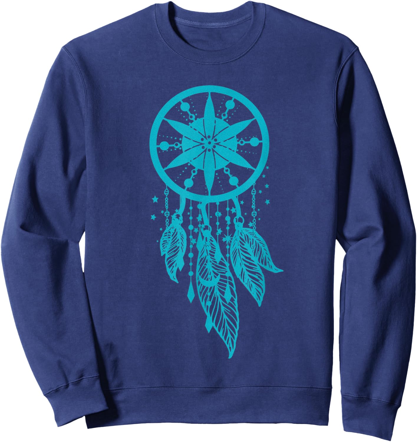 Teal dream catcher moon boho style dream catcher Sweatshirt - Sweatshirt | Navy