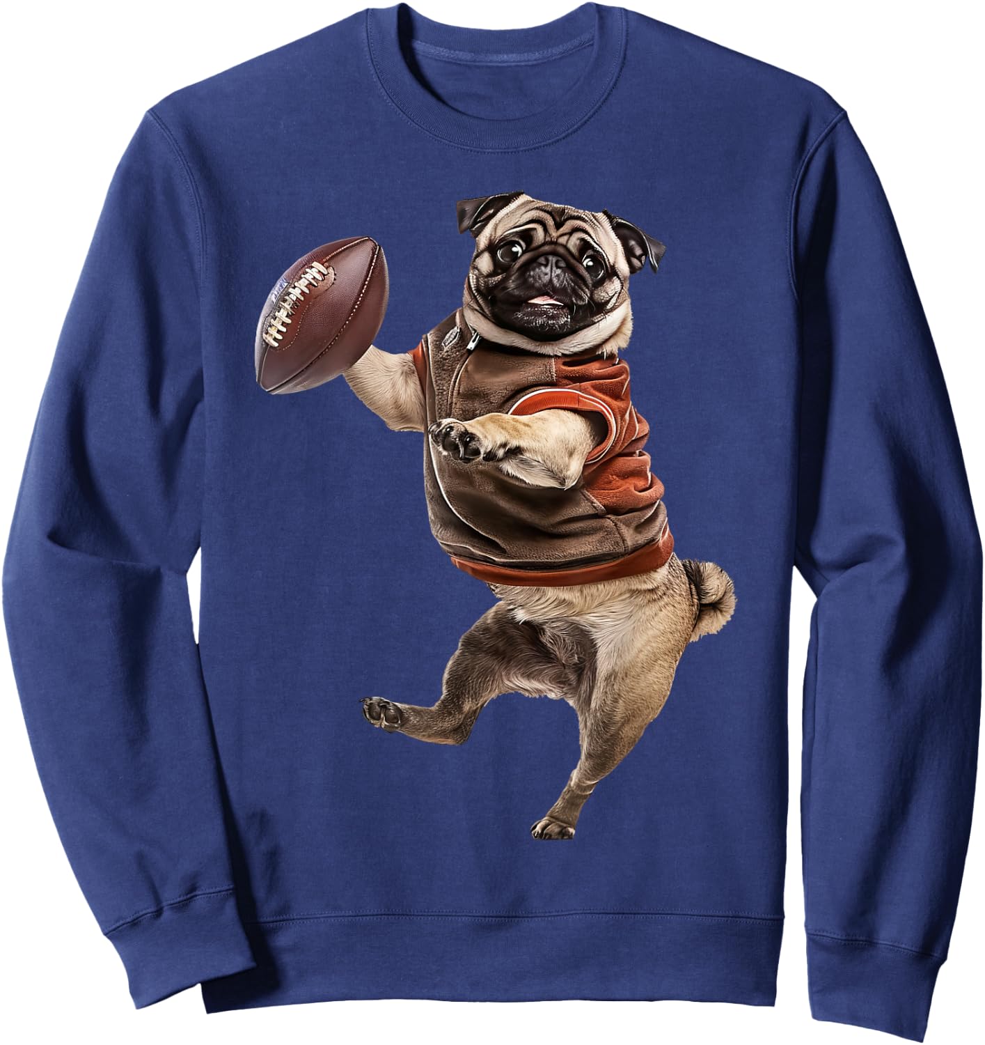 Pug Football Sweatshirt - Sweatshirt | Navy