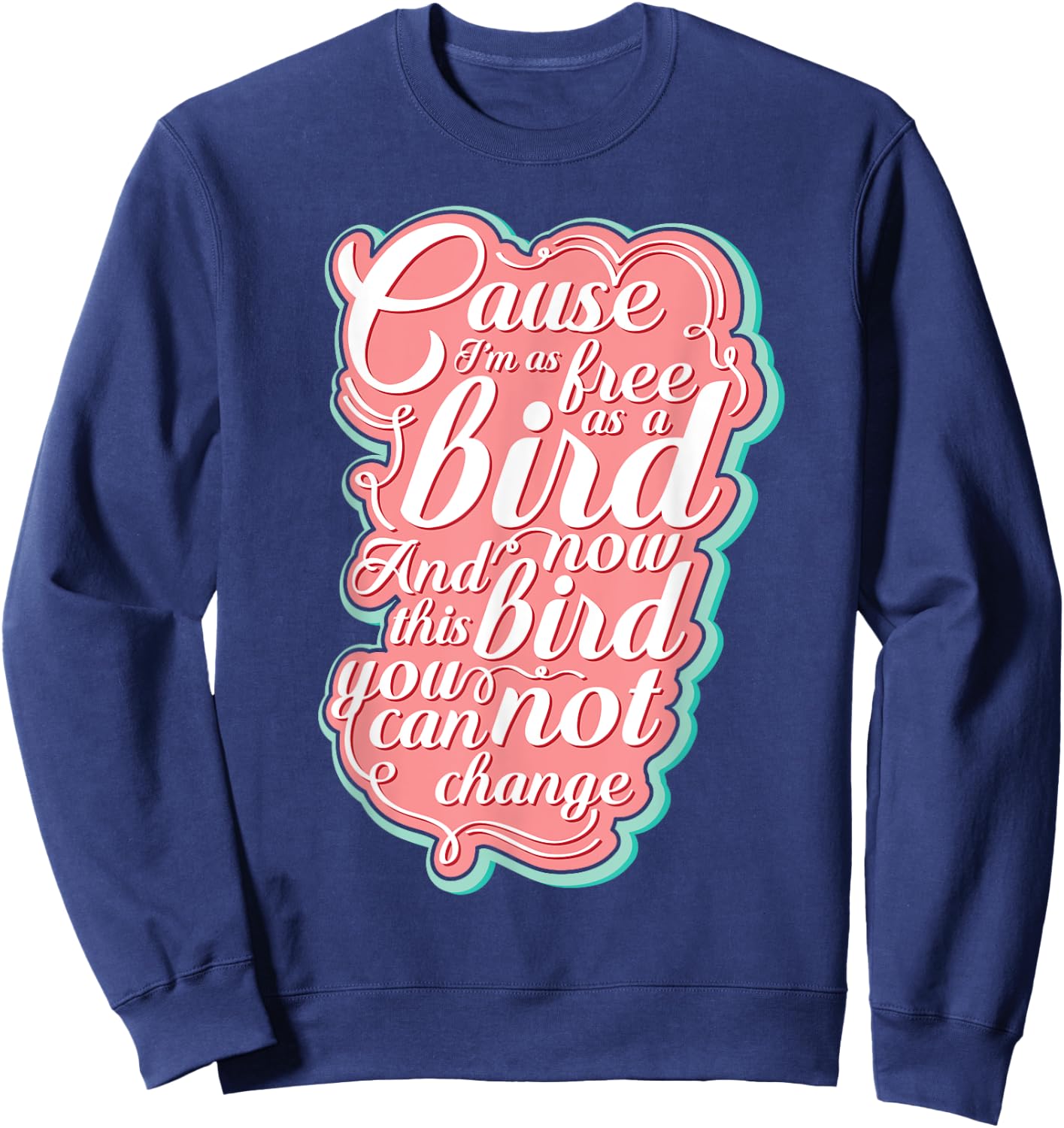 LyricLyfe Free Bird Ronnie Zant Allen Collins Sweatshirt - Sweatshirt | Navy