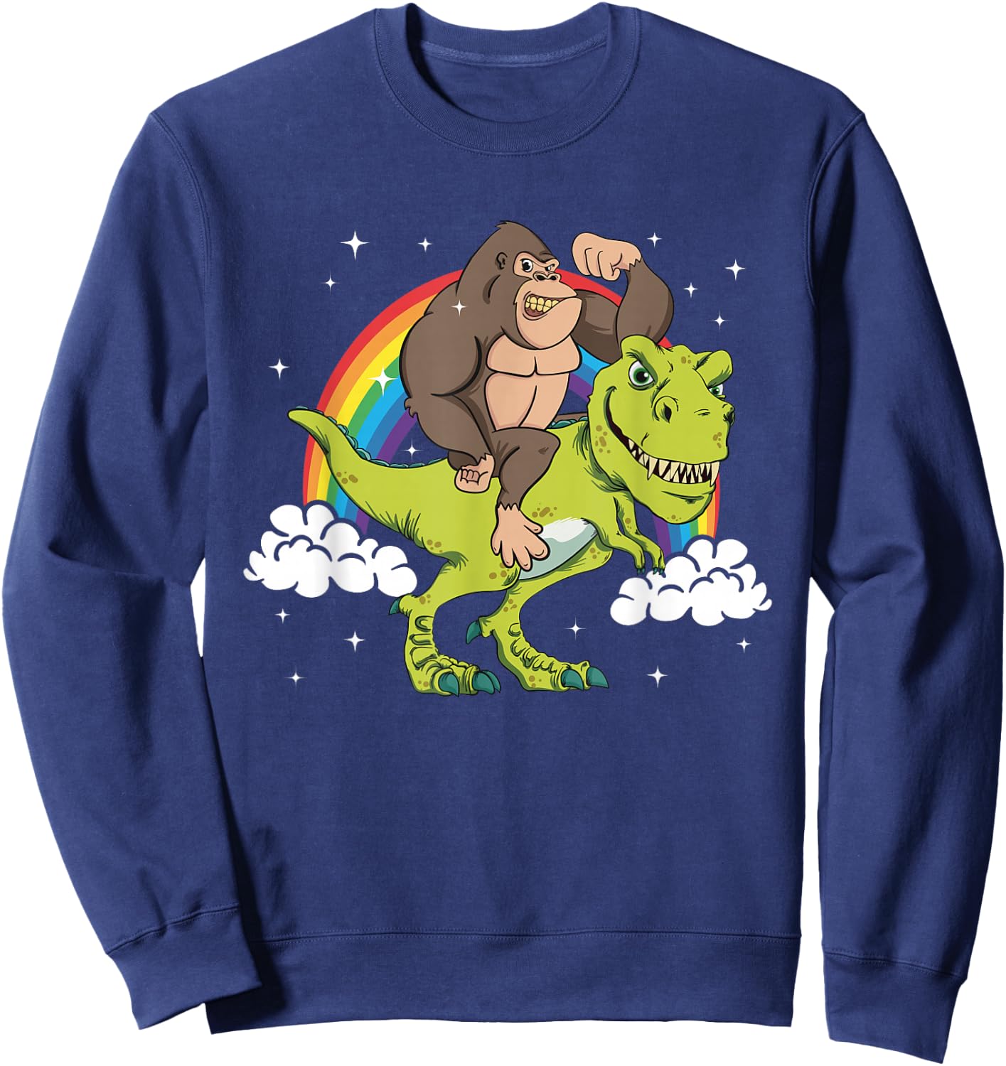 T-Rex Tyrannosaurus Dinosaur Dino Monkey Gorilla Ape Gift Sweatshirt - Sweatshirt | Navy