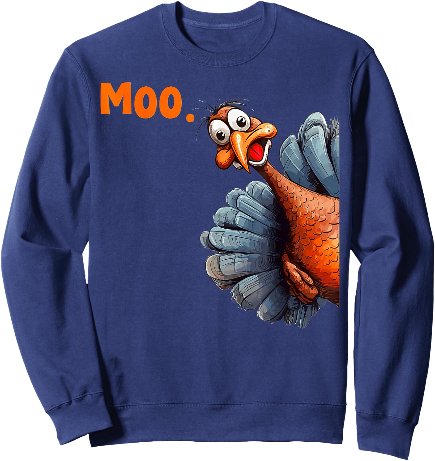 Thanksgiving Turkey Moo Sweatshirt - Sweatshirt | Navy