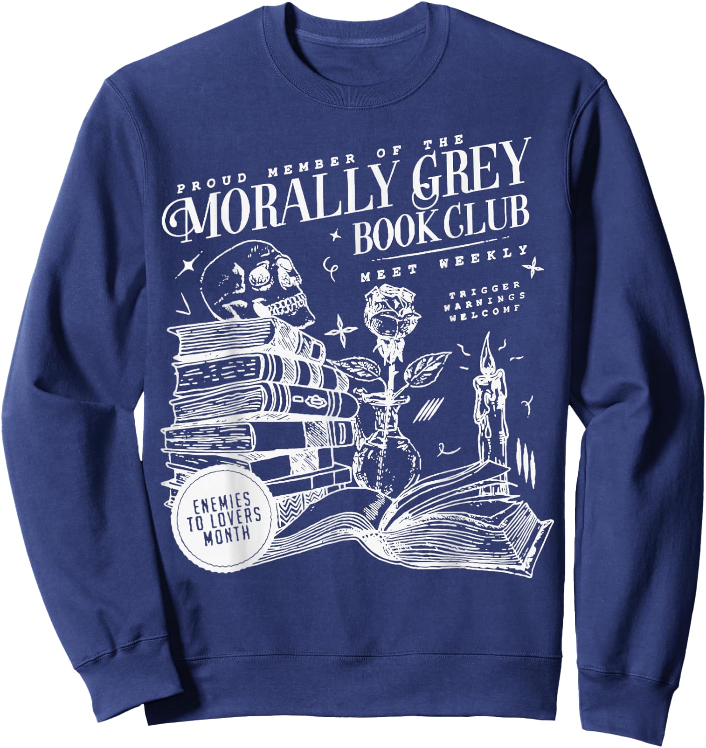 Morally Grey Book Club Sweatshirt - Sweatshirt | Navy