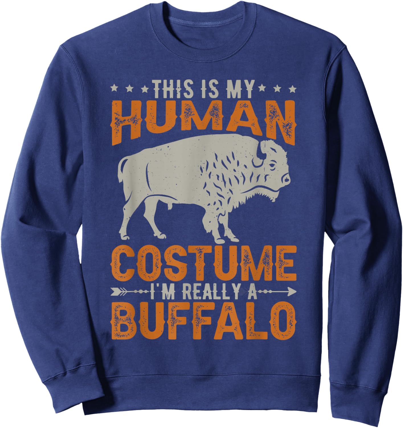 Retro Bison Buffalo Men Sweatshirt - Sweatshirt | Navy
