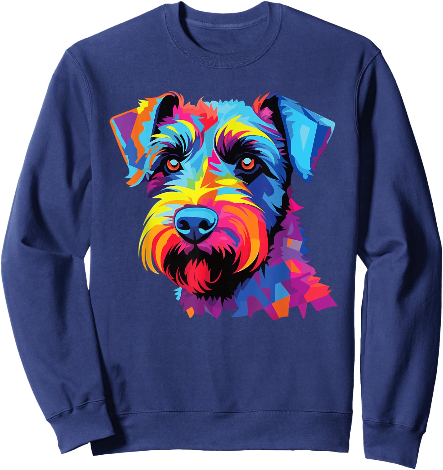 Watercolor Colorful Cesky Terrier Dogs Sweatshirt - Sweatshirt | Navy