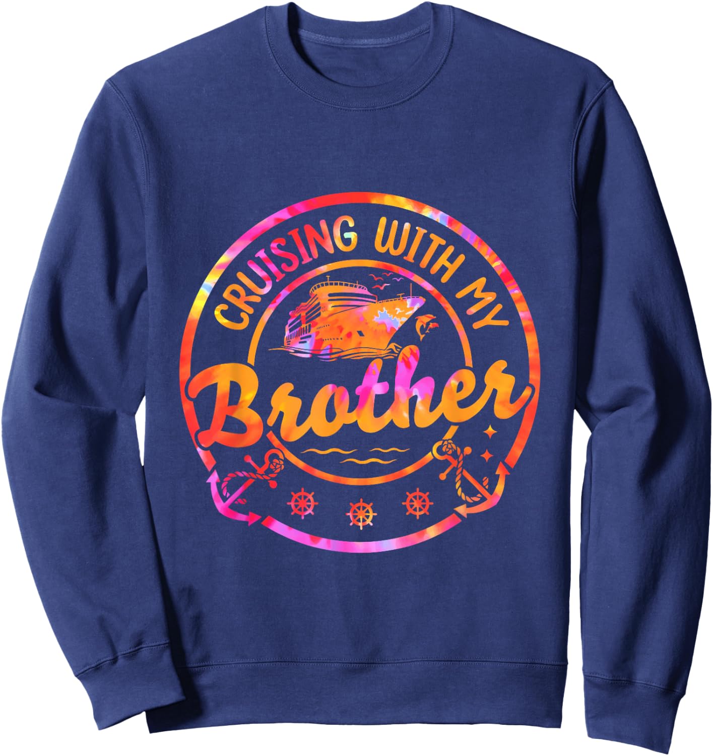 Cruise Vacation Matching Siblings Cruising with My Brother Sweatshirt - Sweatshirt | Navy