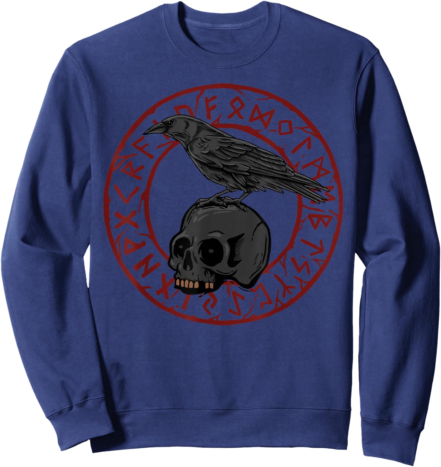 Crows Gothic Nordic Mythology Emo Viking Ravens Sweatshirt - Sweatshirt | Navy