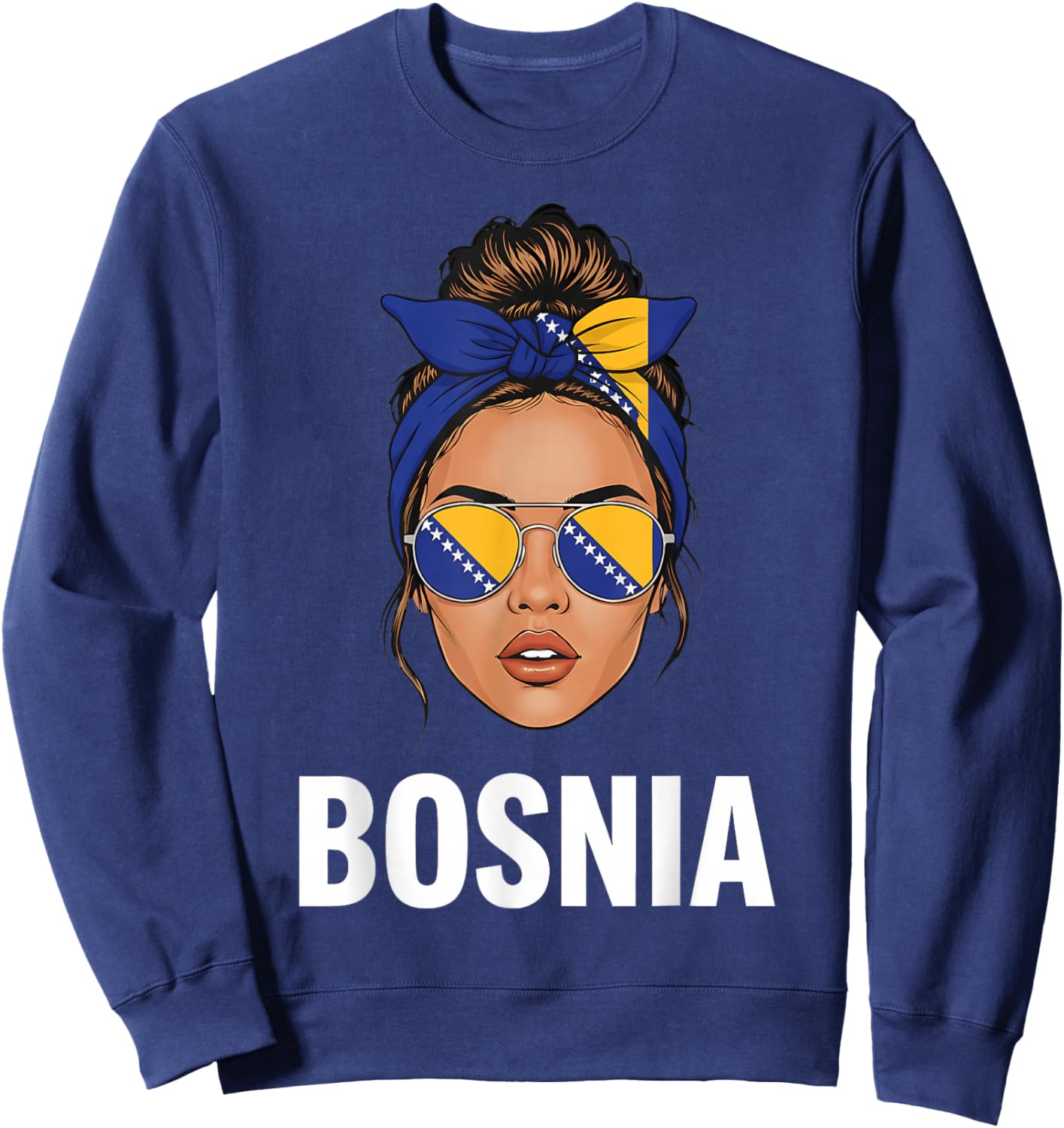 Bosnien und Herzegowina Flagge Bosnische Wurzeln Sweatshirt - Sweatshirt | Navy