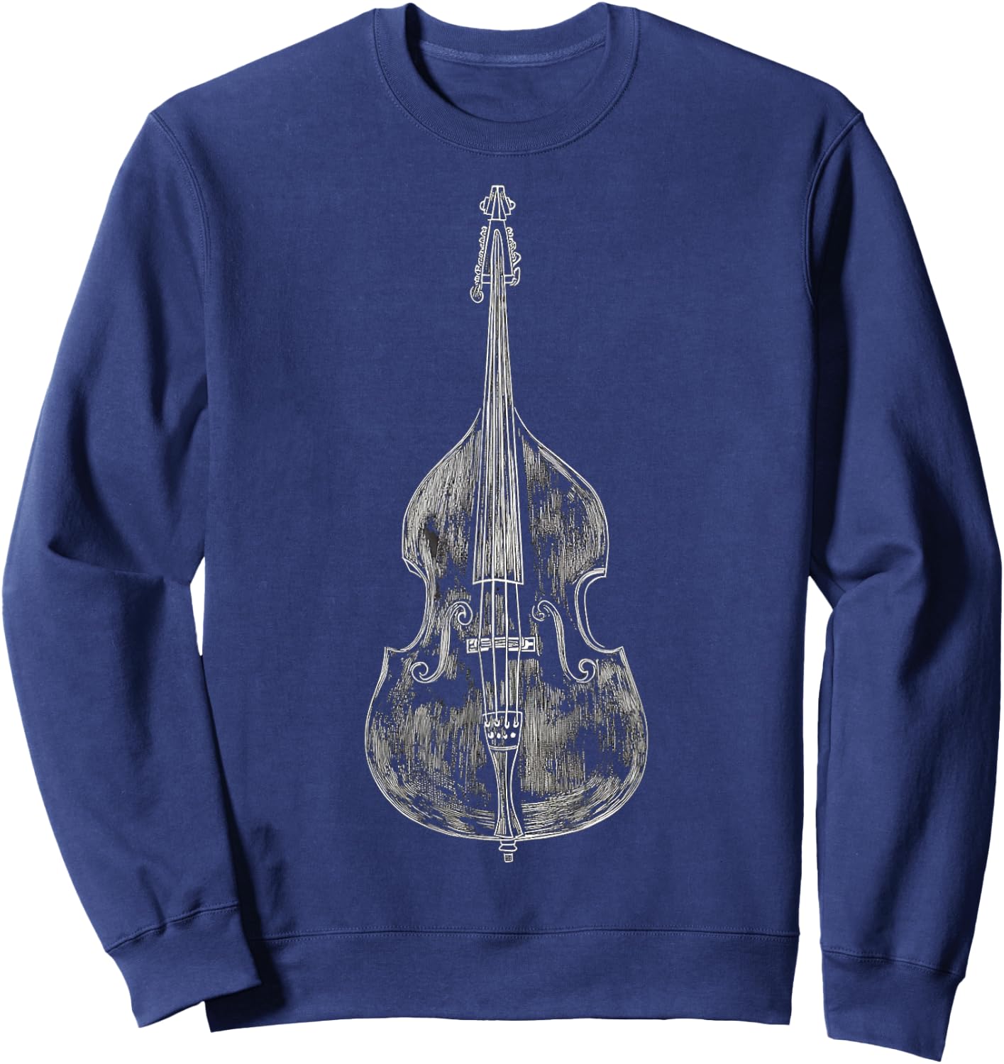 Kontrabass Musikinstrument Motiv Illustration Kontrabass Sweatshirt - Sweatshirt | Navy