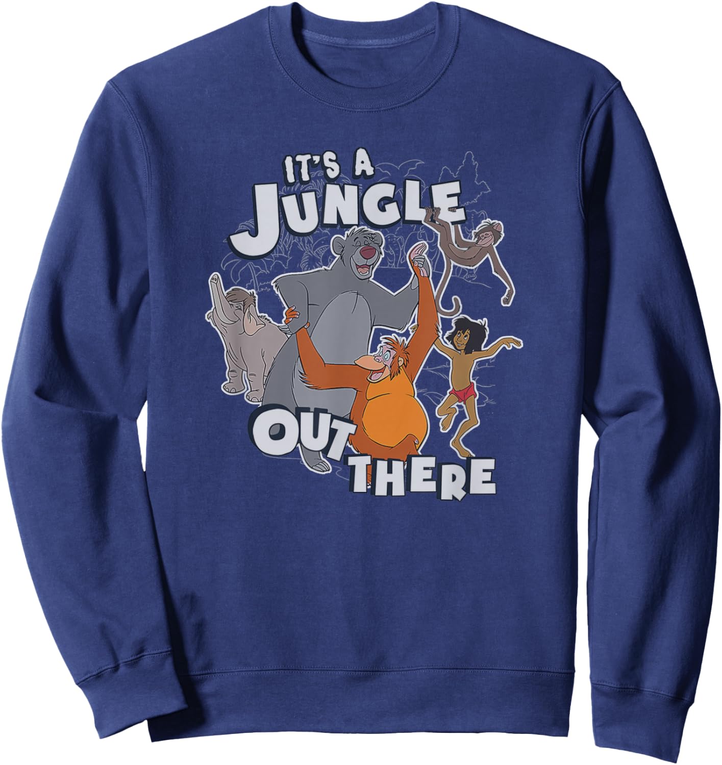 Disney The Jungle Book It's A Jungle Out There Group Poster Sweatshirt - Sweatshirt | Navy
