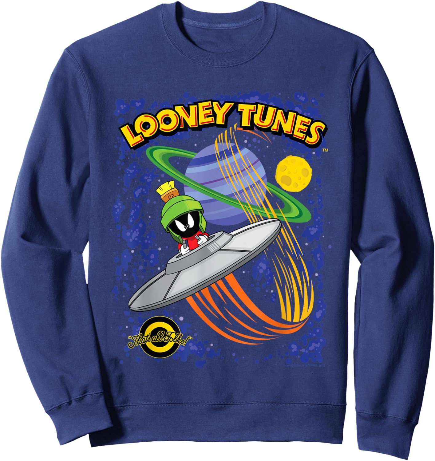 Looney Tunes Marvin The Martian That's All Folks! Sweatshirt - Sweatshirt | Navy