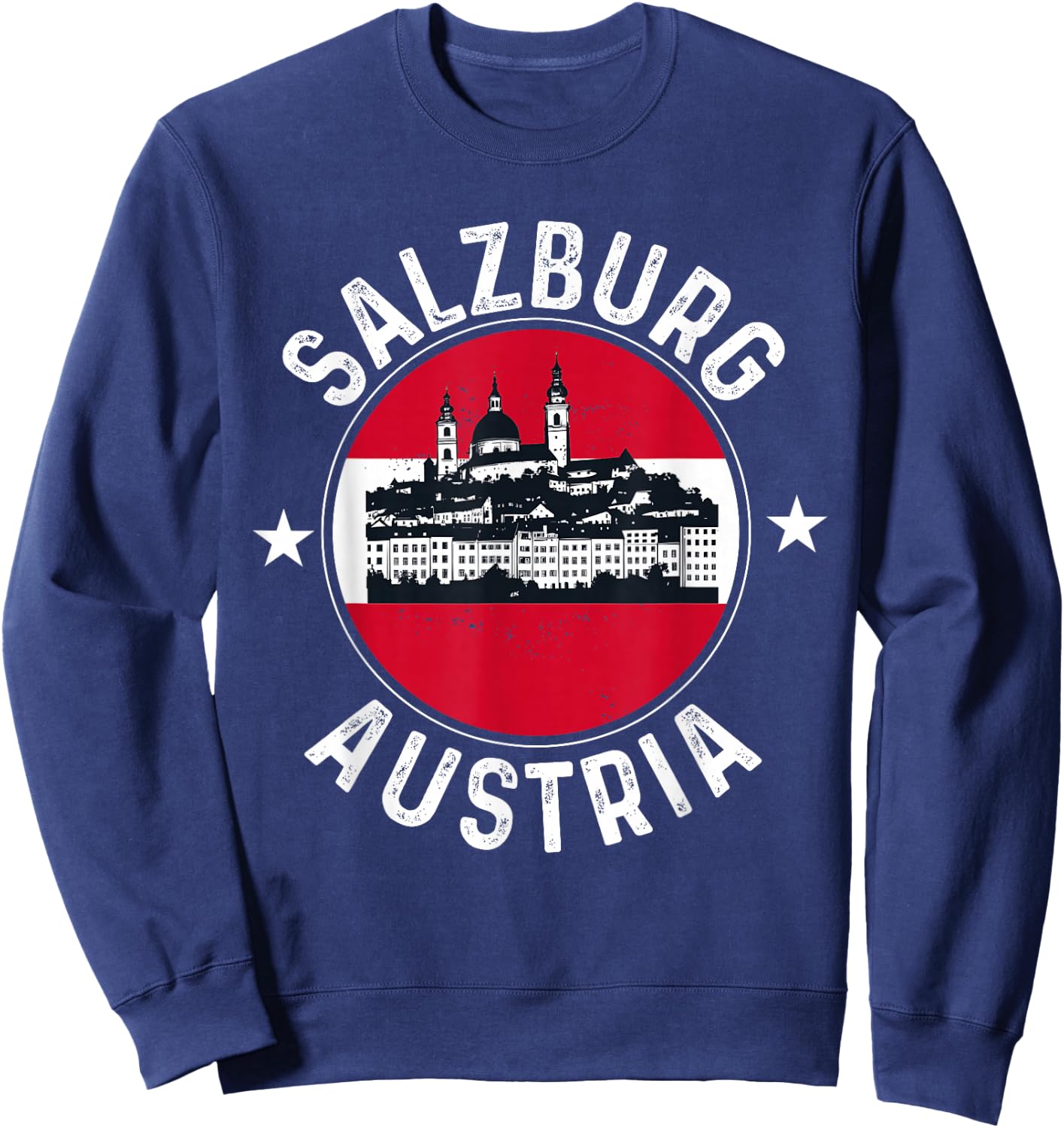 Salzburg Austria Souvenir Men Women Reminder Austrian Flag Sweatshirt - Sweatshirt | Navy