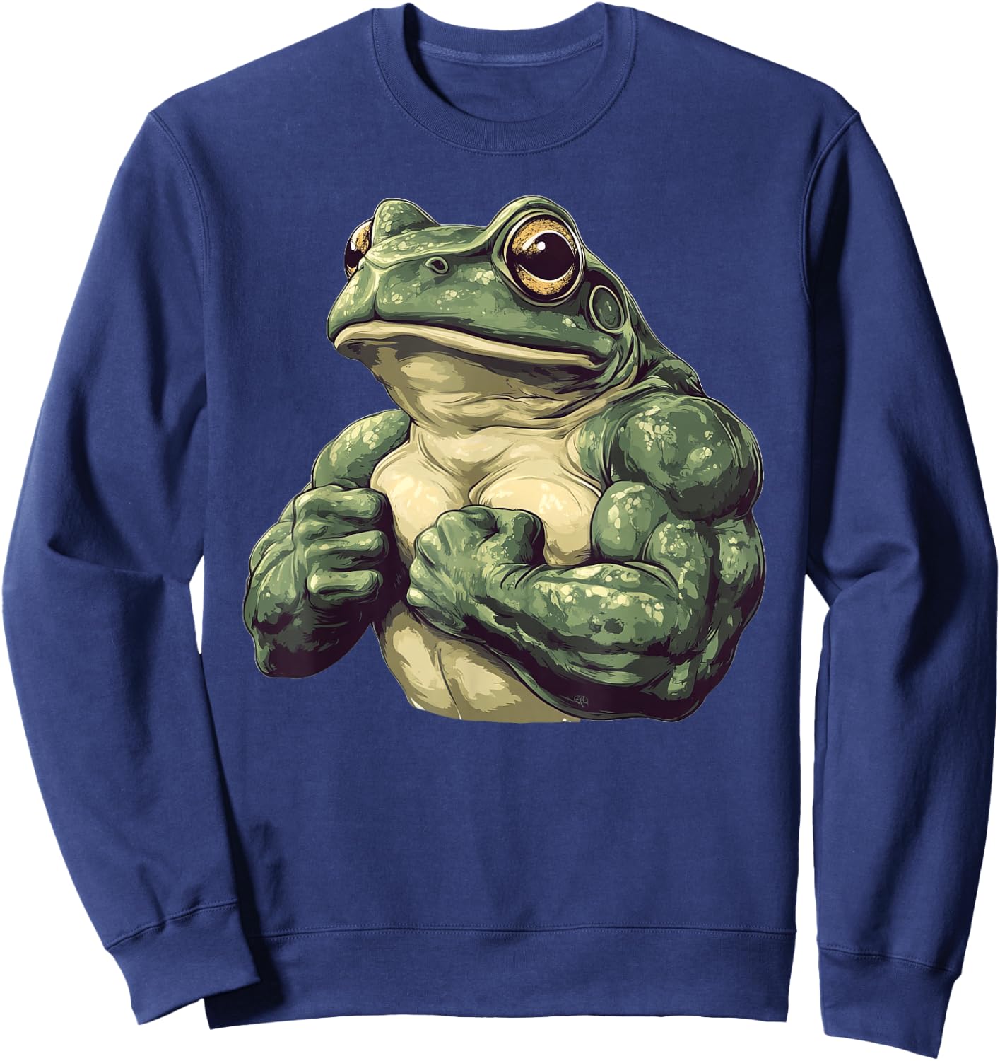 Muscular Frog Powerlifting Weightlifting Gym Workout Sweatshirt - Sweatshirt | Navy