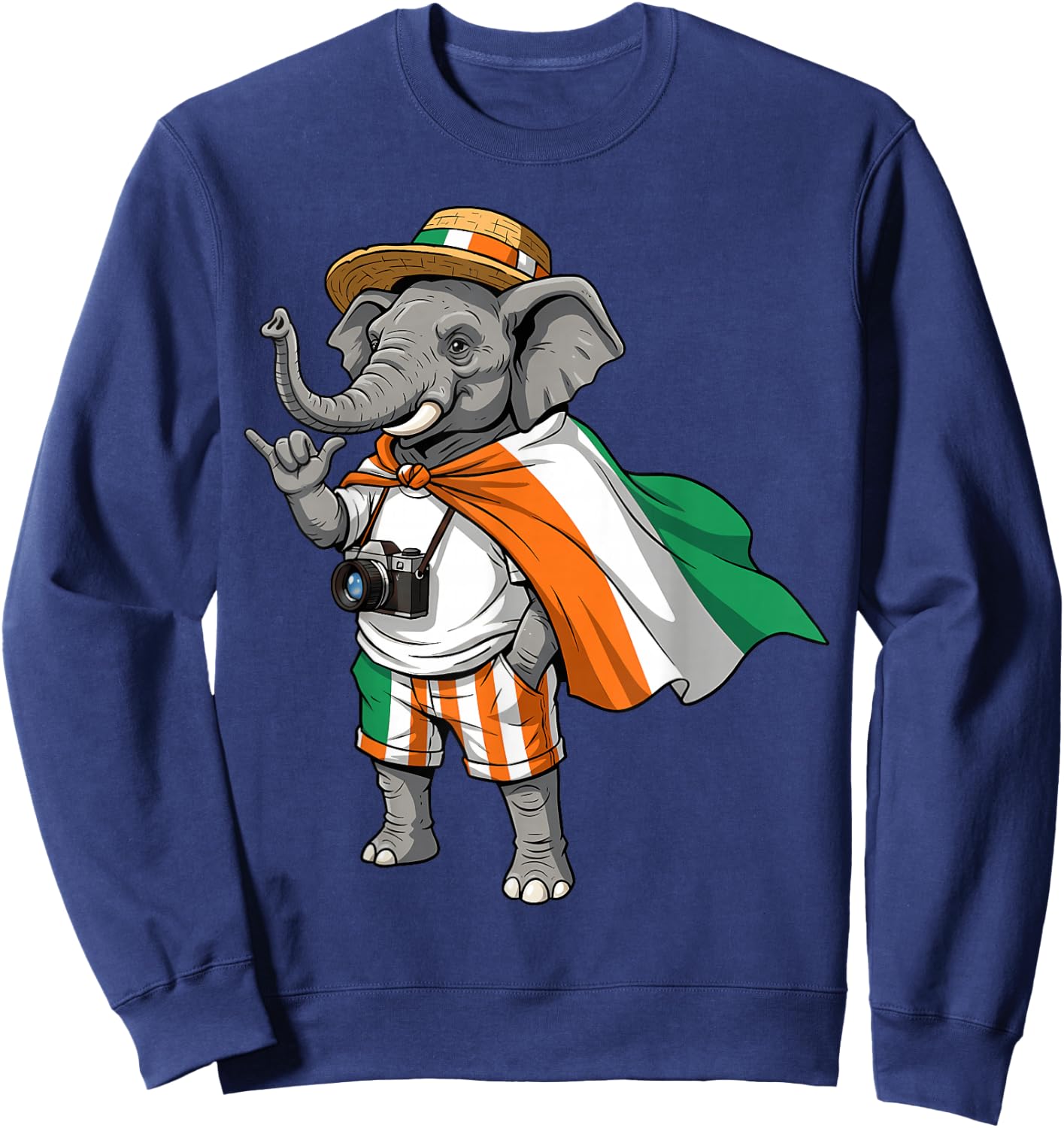 Ivory Coast Flag Elephant Cote D'Ivoire Ivorian Roots Sweatshirt - Sweatshirt | Navy