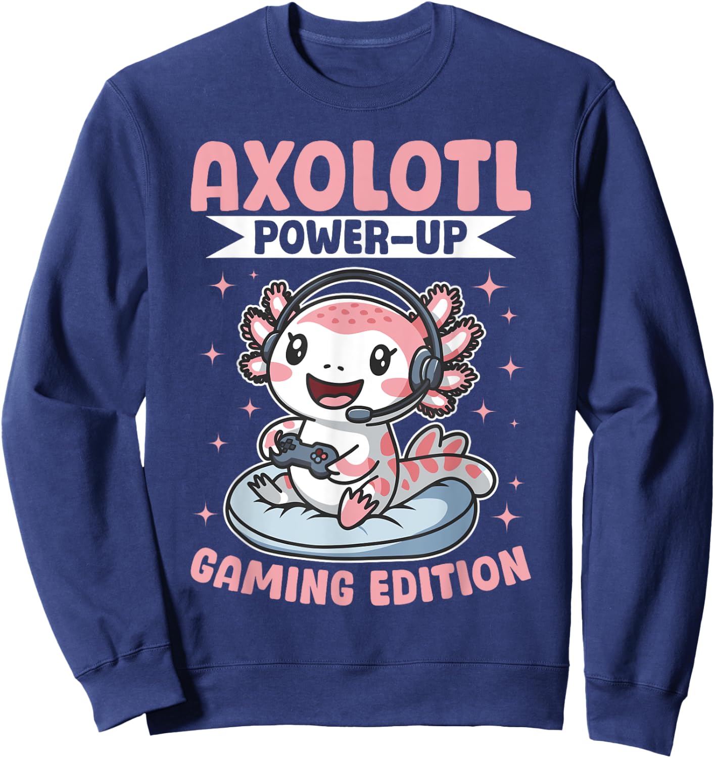 Funny Axolotl Gamer Gaming Kawaii Axolotl Loot Box Surprise Sweatshirt - Sweatshirt | Navy
