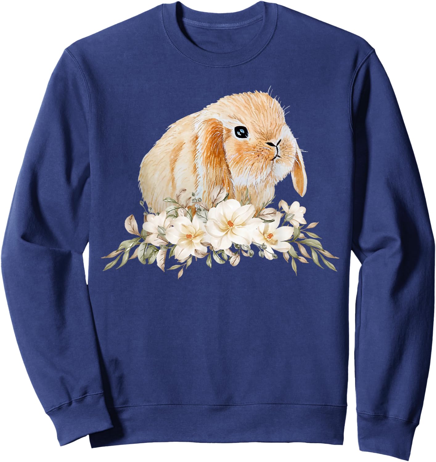 Rabbit Face Cute Bunny Lover Holland Lop bunny apparel Sweatshirt - Sweatshirt | Navy