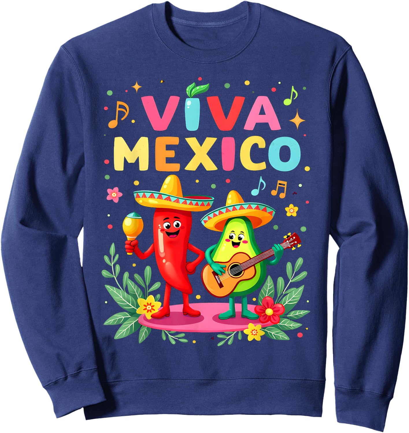 Viva Mexico Mexican Independence Day Kids Dance Mexican Sweatshirt - Sweatshirt | Navy
