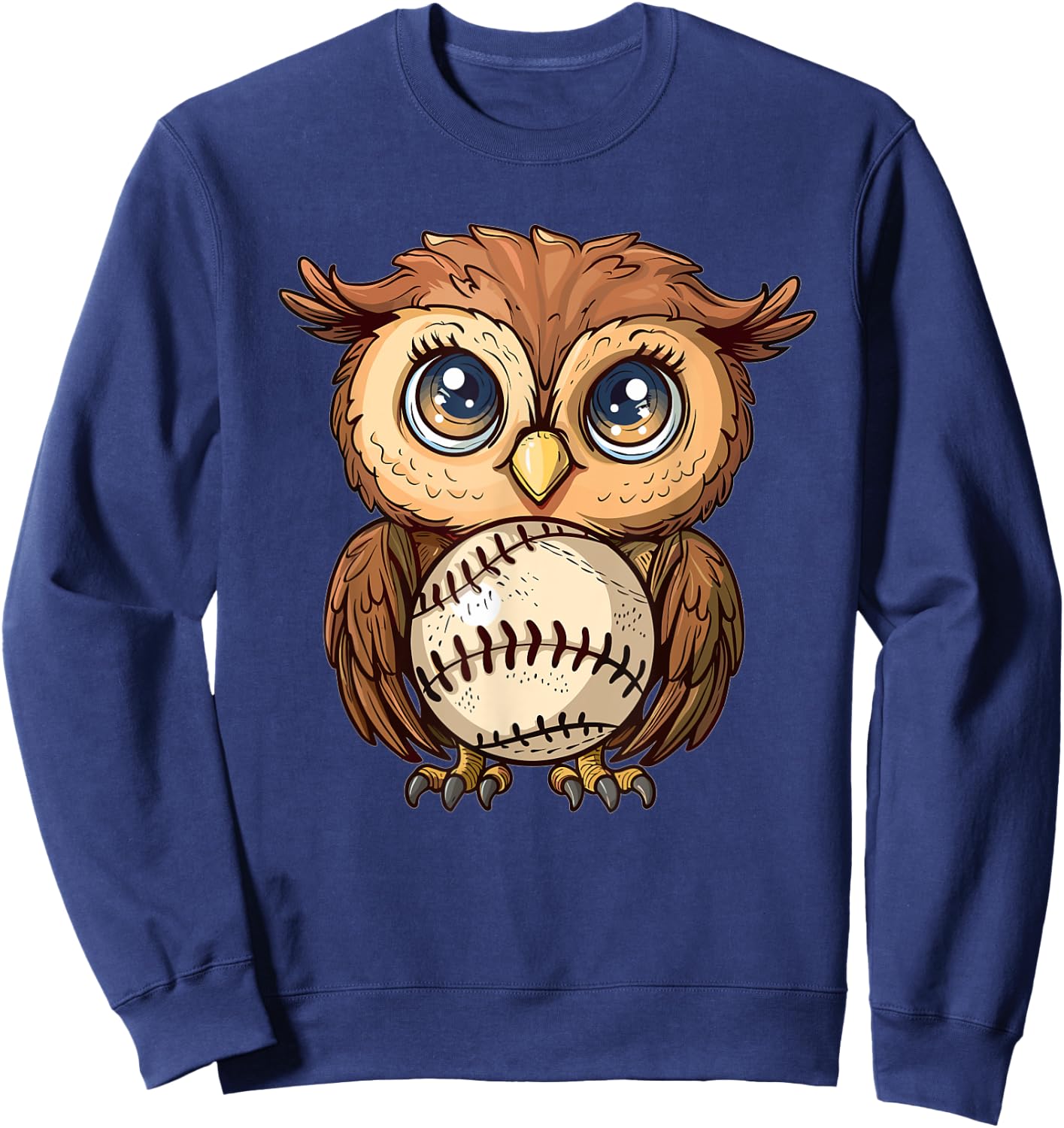 Cute Baseball Owl Sweatshirt - Sweatshirt | Navy