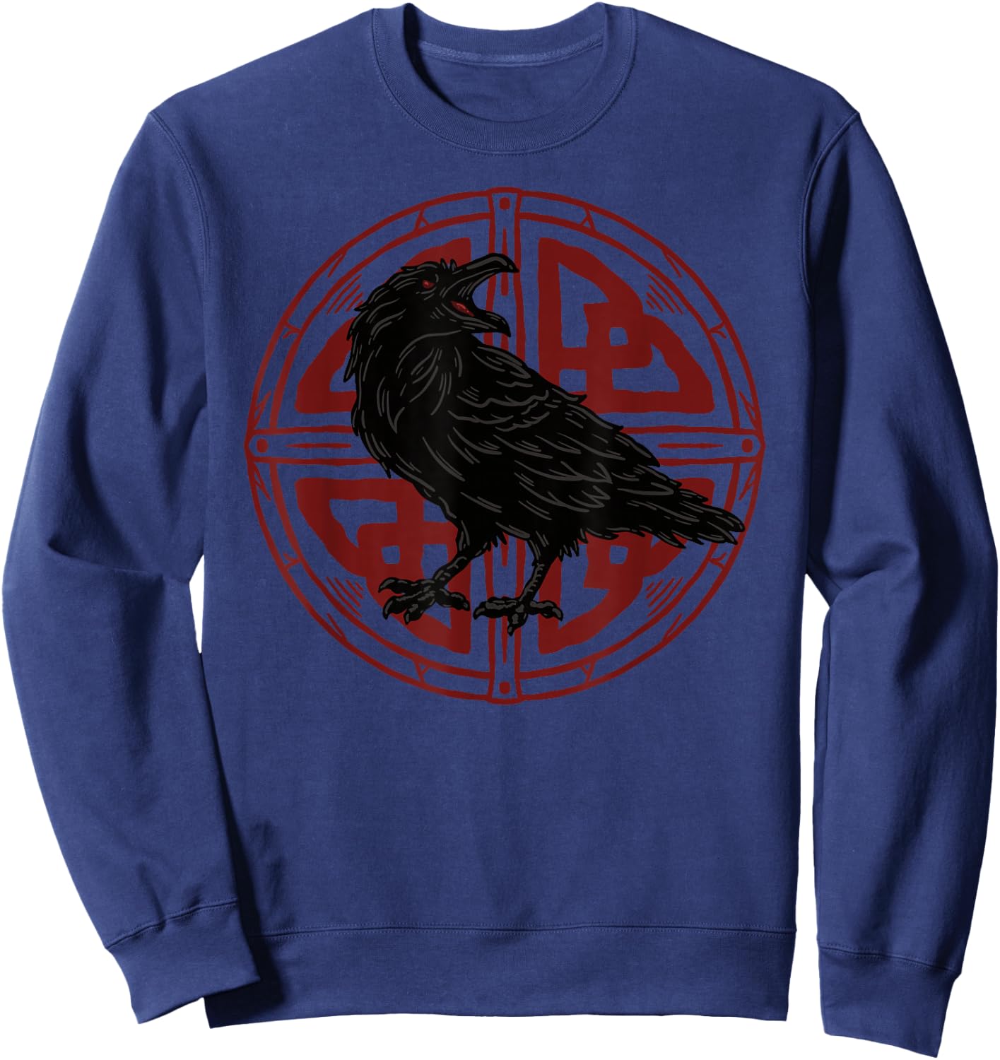 Crow Odin Raven Celtic Rune Viking Sweatshirt - Sweatshirt | Navy