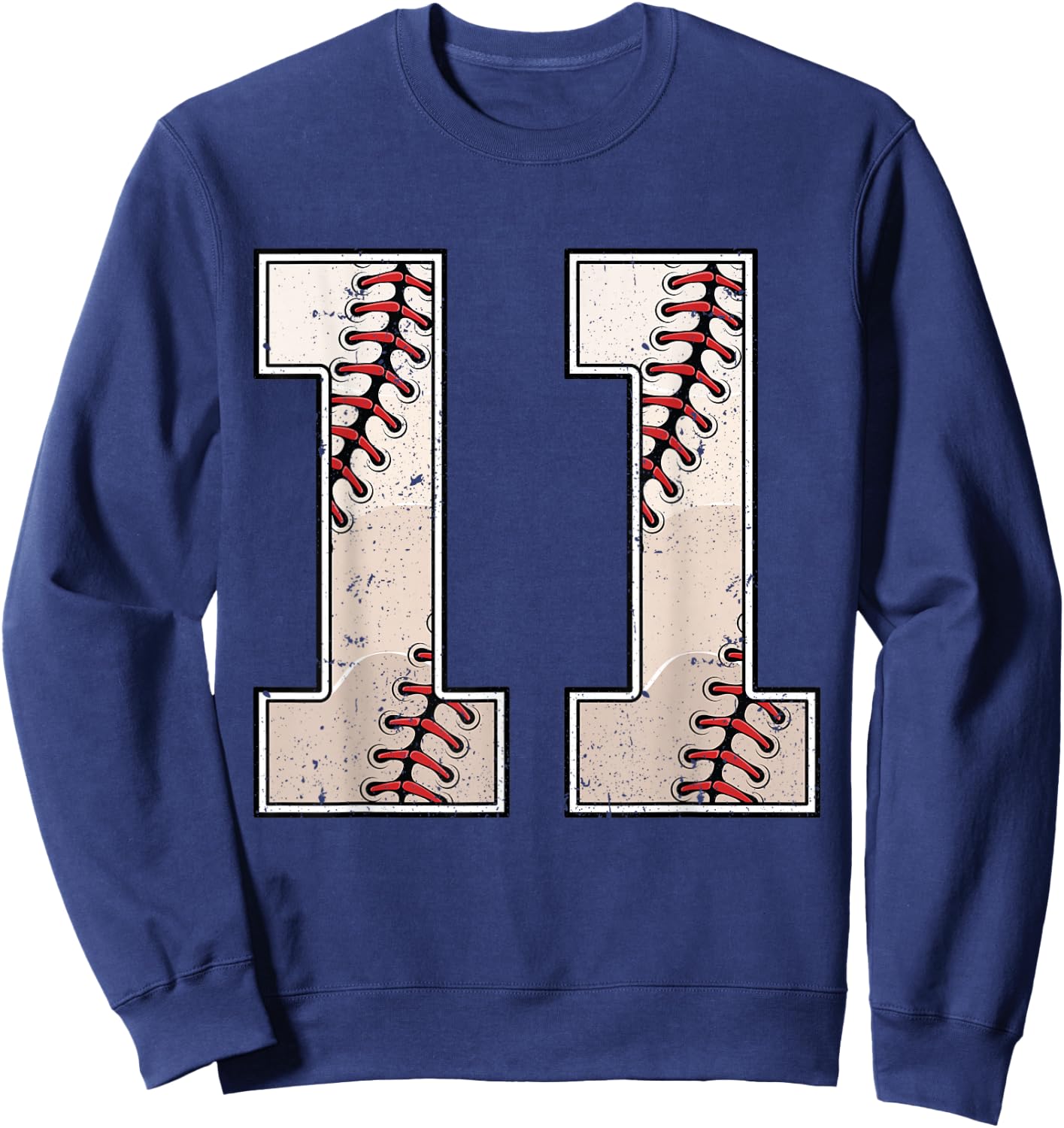 Baseball Birthday Boy Eleven 11 Years Old 11th Bday Party Sweatshirt - Sweatshirt | Navy