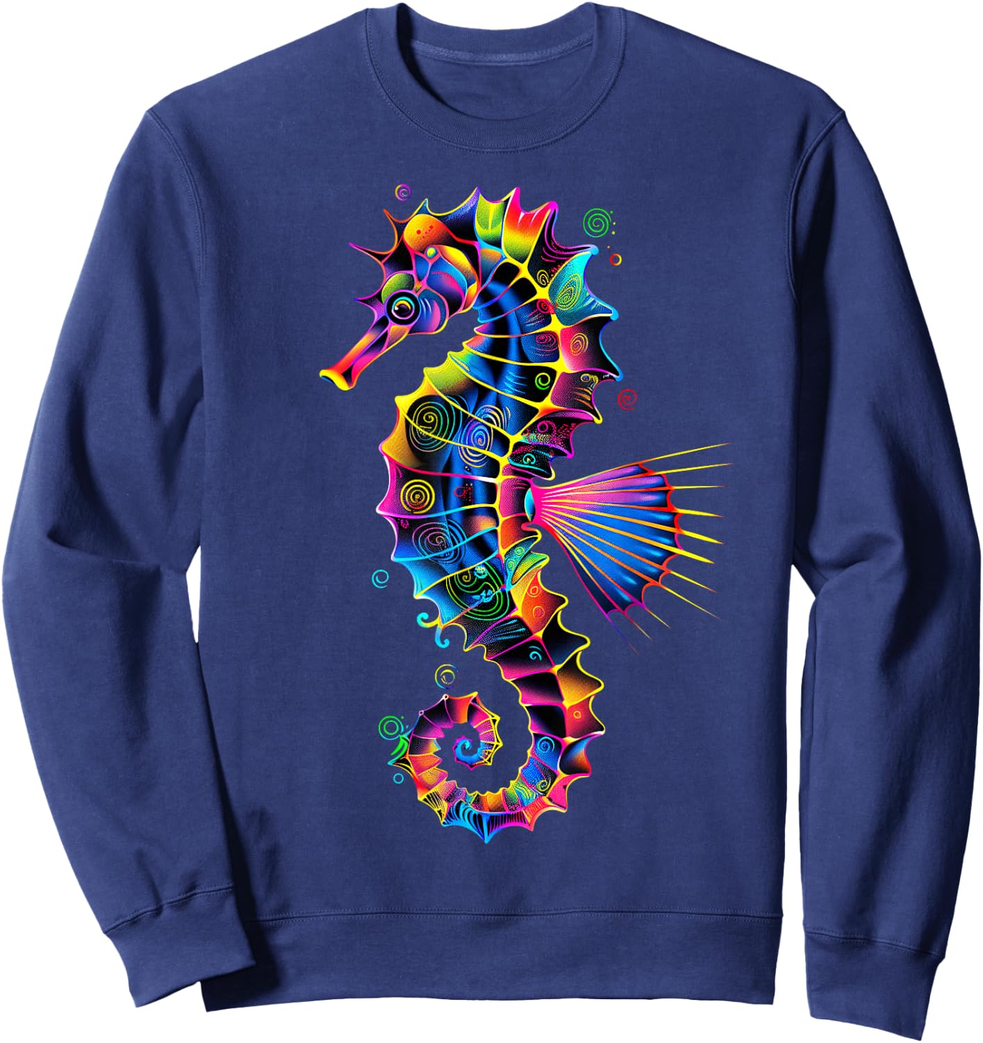 Seahorse Pop Art Colourful Aquarist Ocean Cute Seahorse Sweatshirt - Sweatshirt | Navy